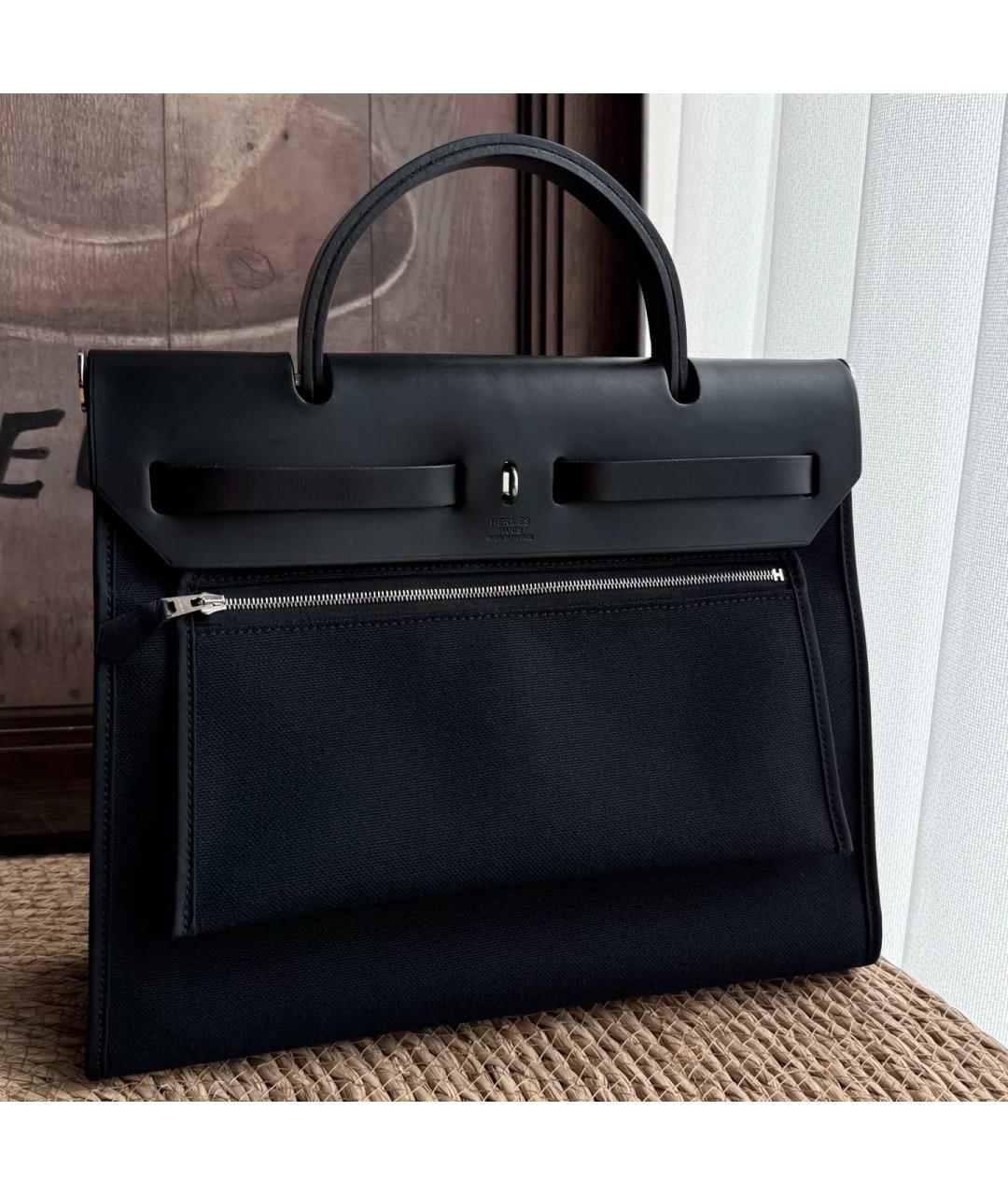 HERMES Черная тканевая сумка через плечо, фото 3