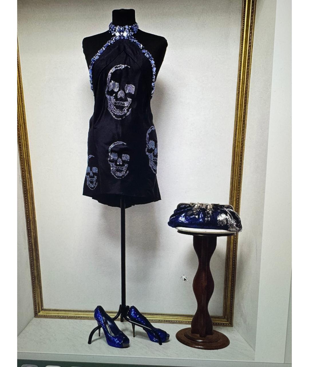 PHILIPP PLEIN Черное шелковое коктейльное платье, фото 10