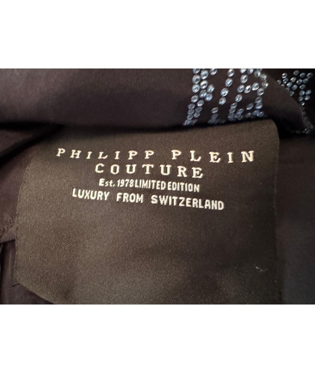 PHILIPP PLEIN Черное шелковое коктейльное платье, фото 4