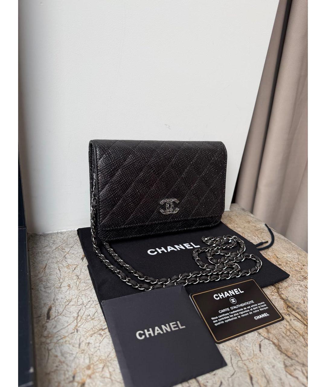 CHANEL Черная кожаная сумка через плечо, фото 2