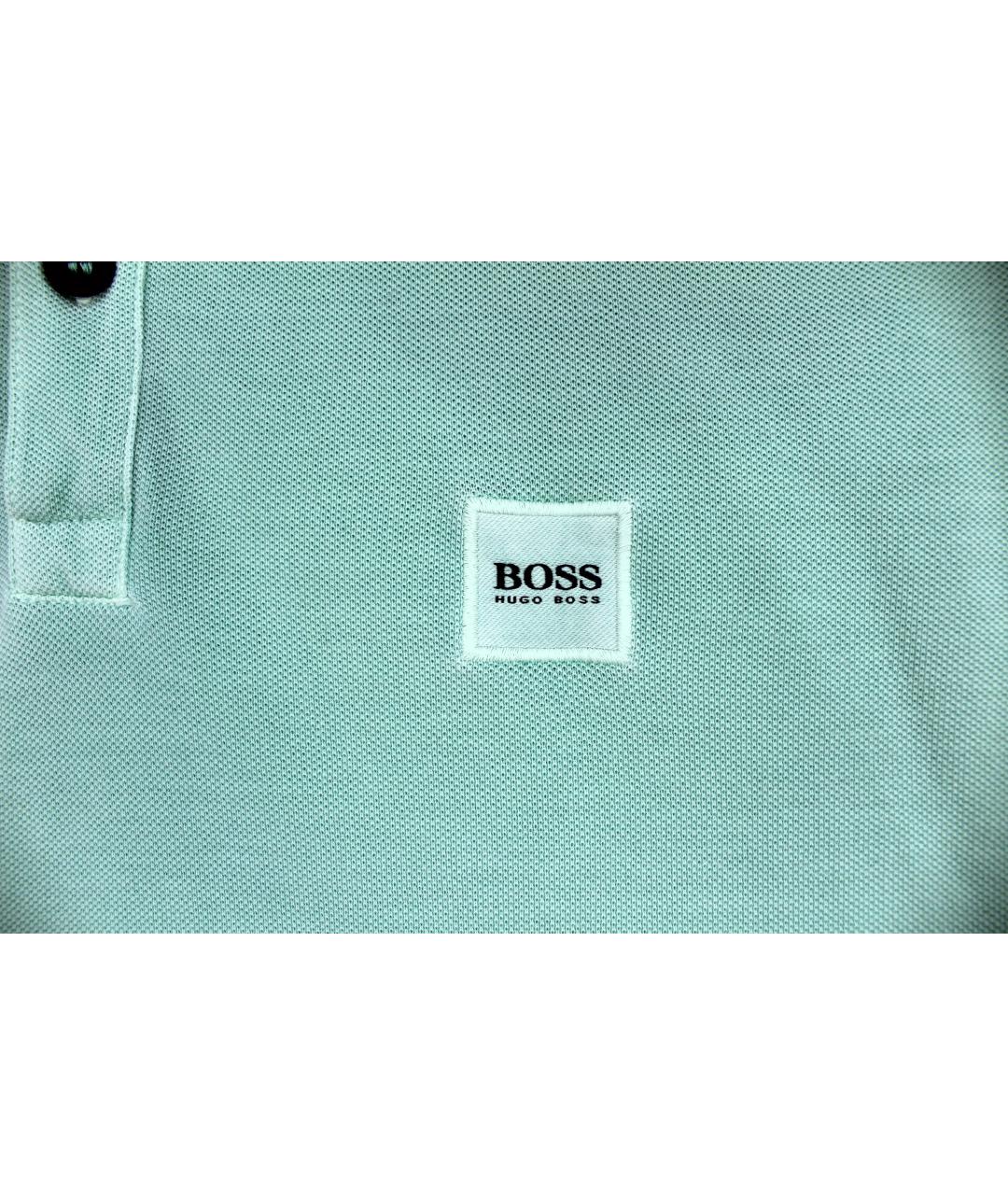 HUGO BOSS Бирюзовое хлопковое поло с коротким рукавом, фото 4