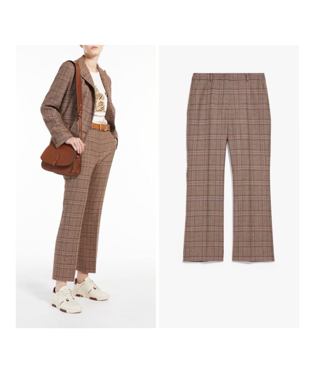 WEEKEND MAX MARA Коричневый шерстяной костюм с брюками, фото 3