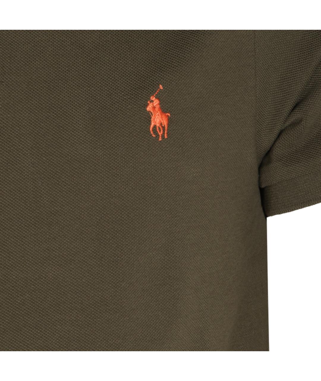 POLO RALPH LAUREN Зеленое хлопковое поло с коротким рукавом, фото 5