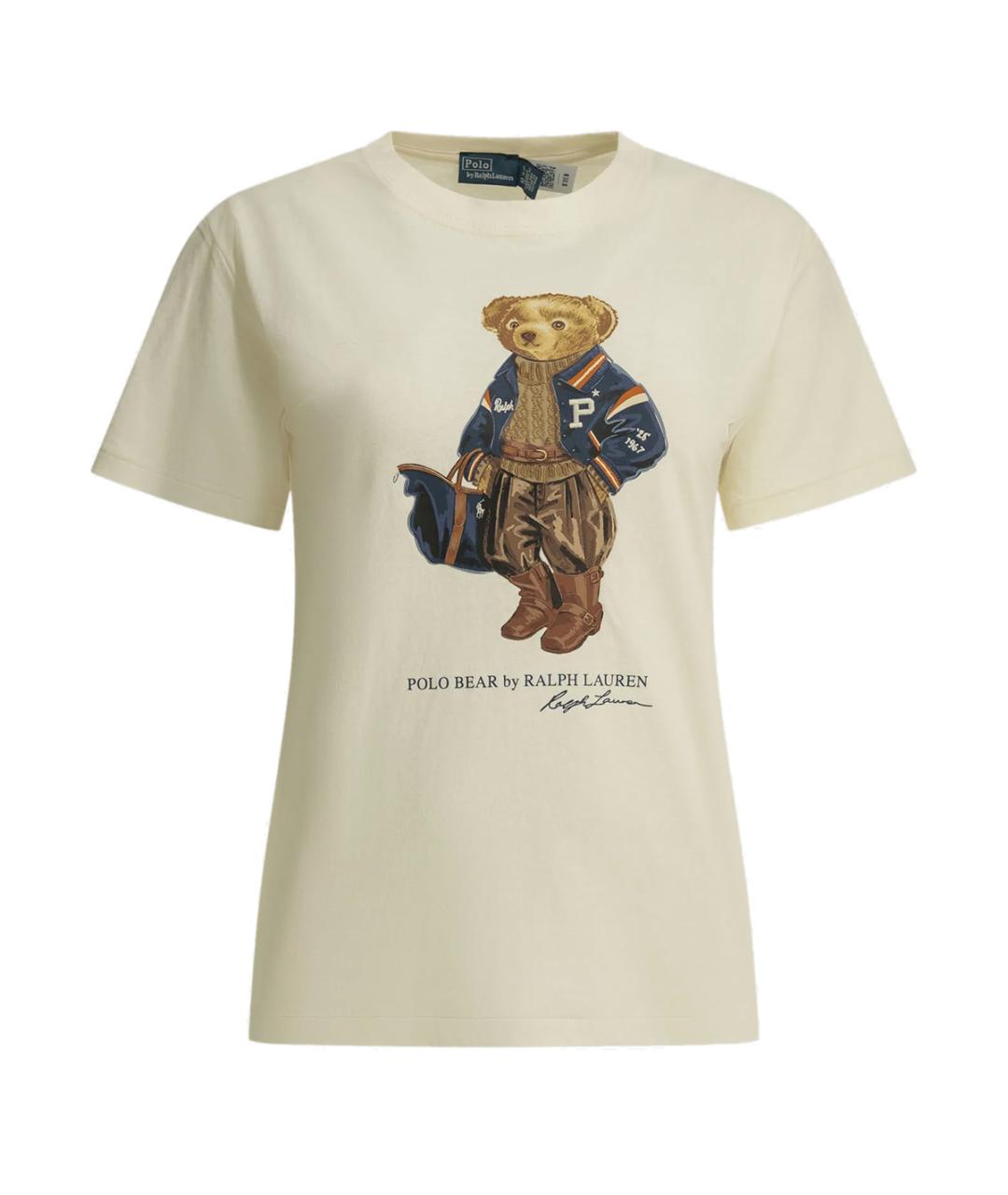 POLO RALPH LAUREN Бежевая хлопковая футболка, фото 1