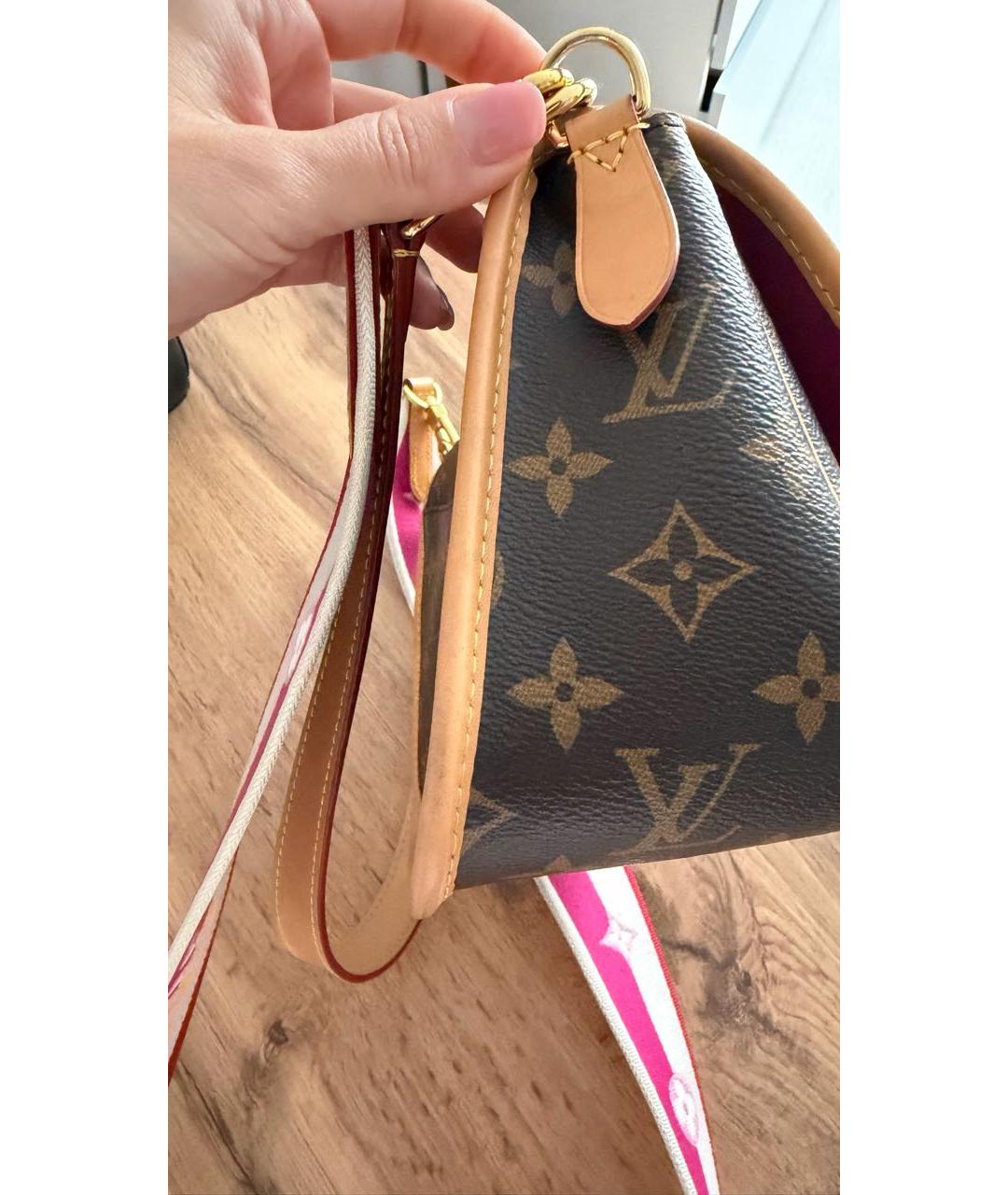LOUIS VUITTON Коричневая канва сумка с короткими ручками, фото 6