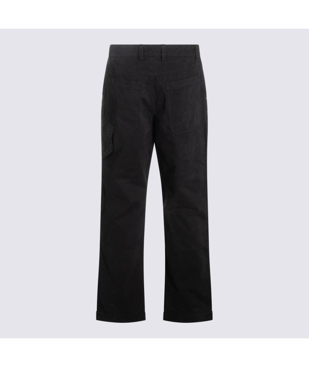 OFF-WHITE Черные хлопковые повседневные брюки, фото 3