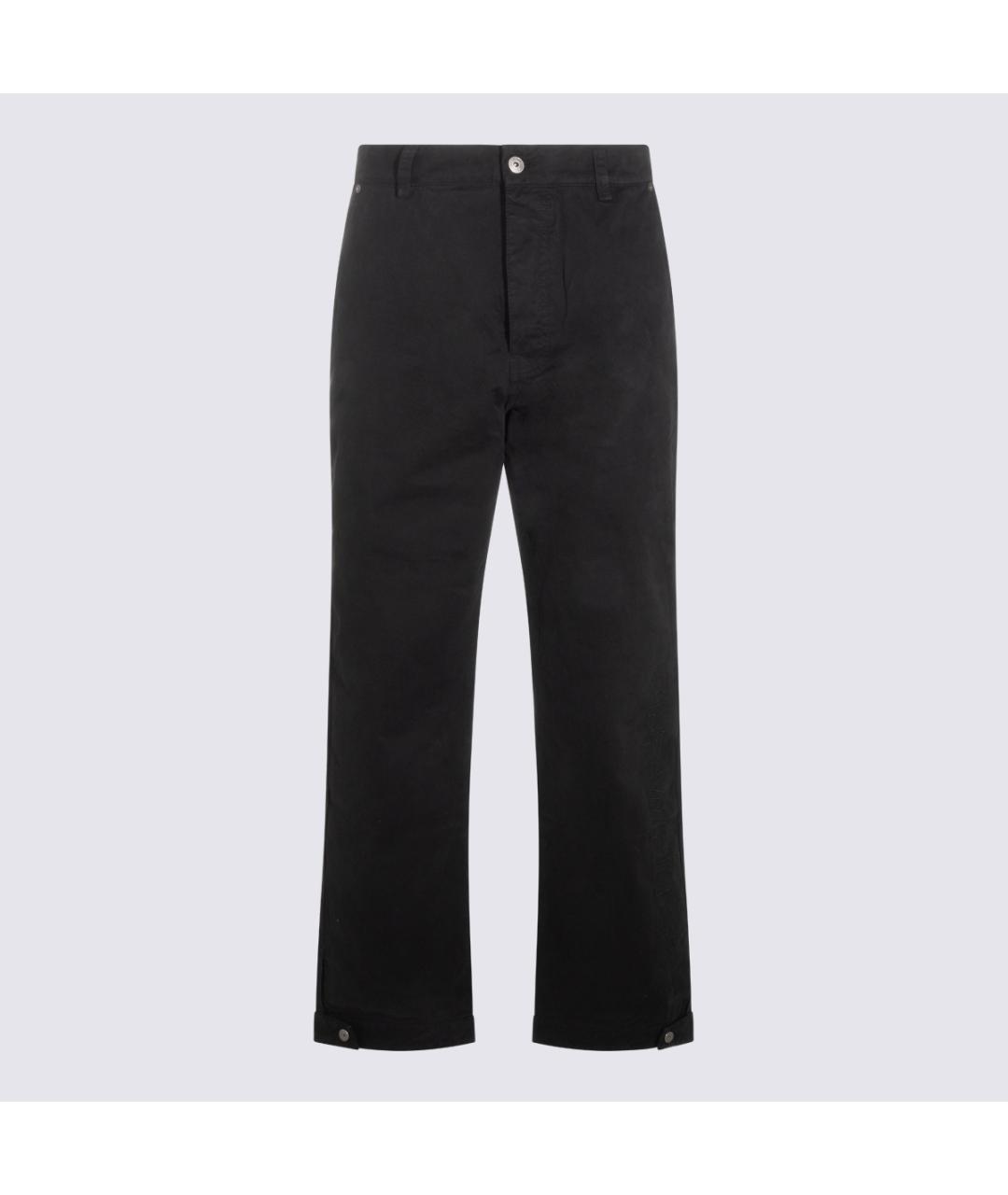 OFF-WHITE Черные хлопковые повседневные брюки, фото 2