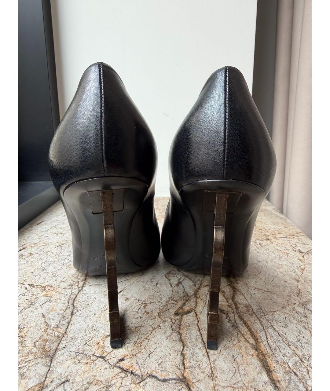 SAINT LAURENT Черные кожаные туфли, фото 4