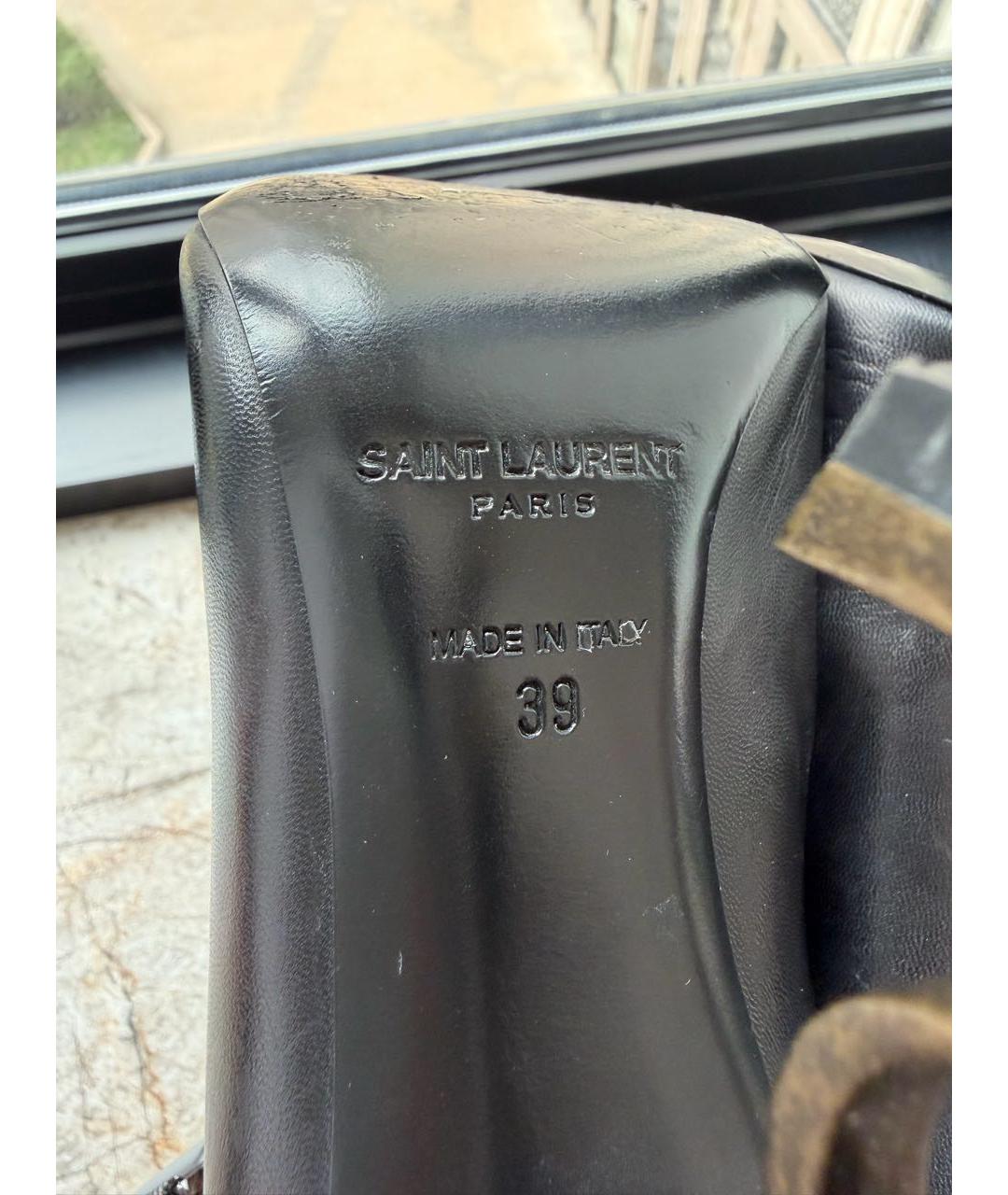 SAINT LAURENT Черные кожаные туфли, фото 6