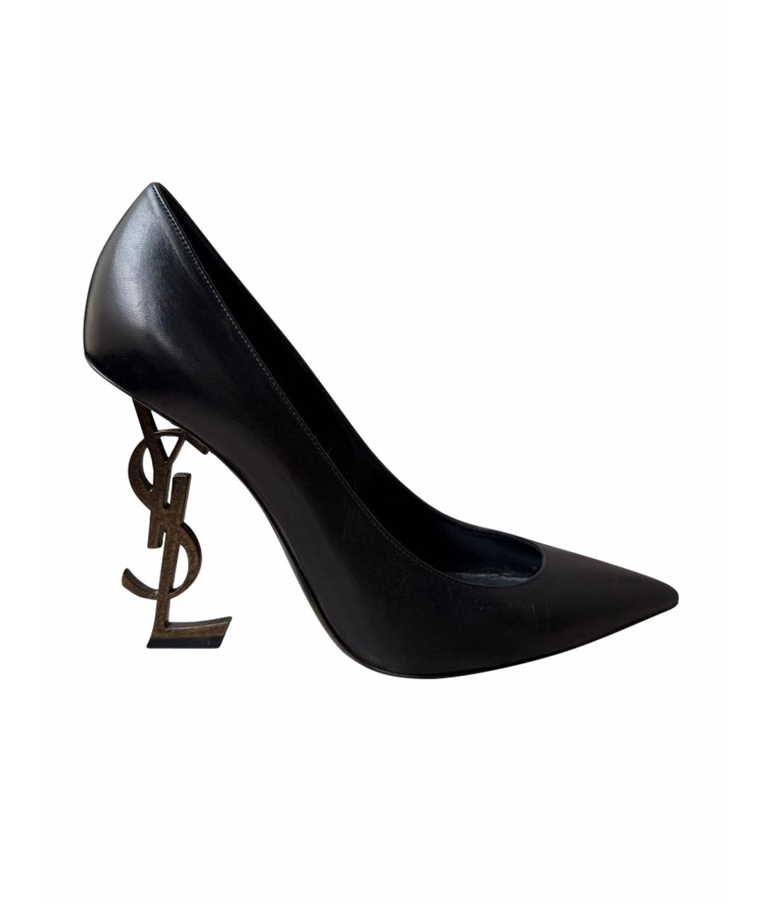 SAINT LAURENT Черные кожаные туфли, фото 1
