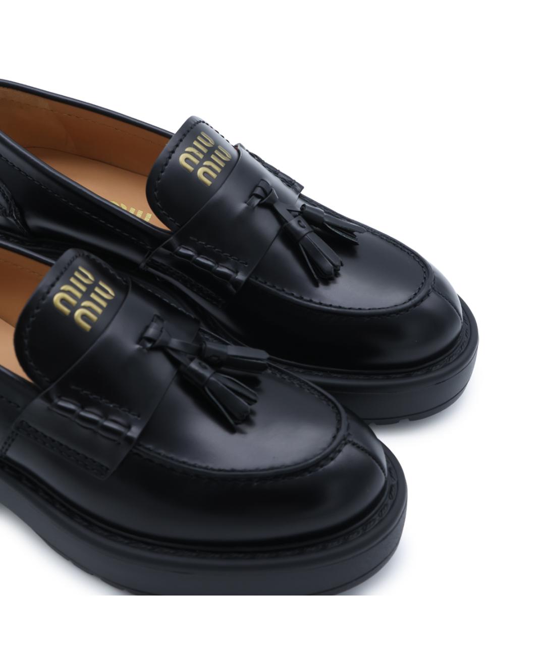 MIU MIU Черные кожаные лоферы, фото 7