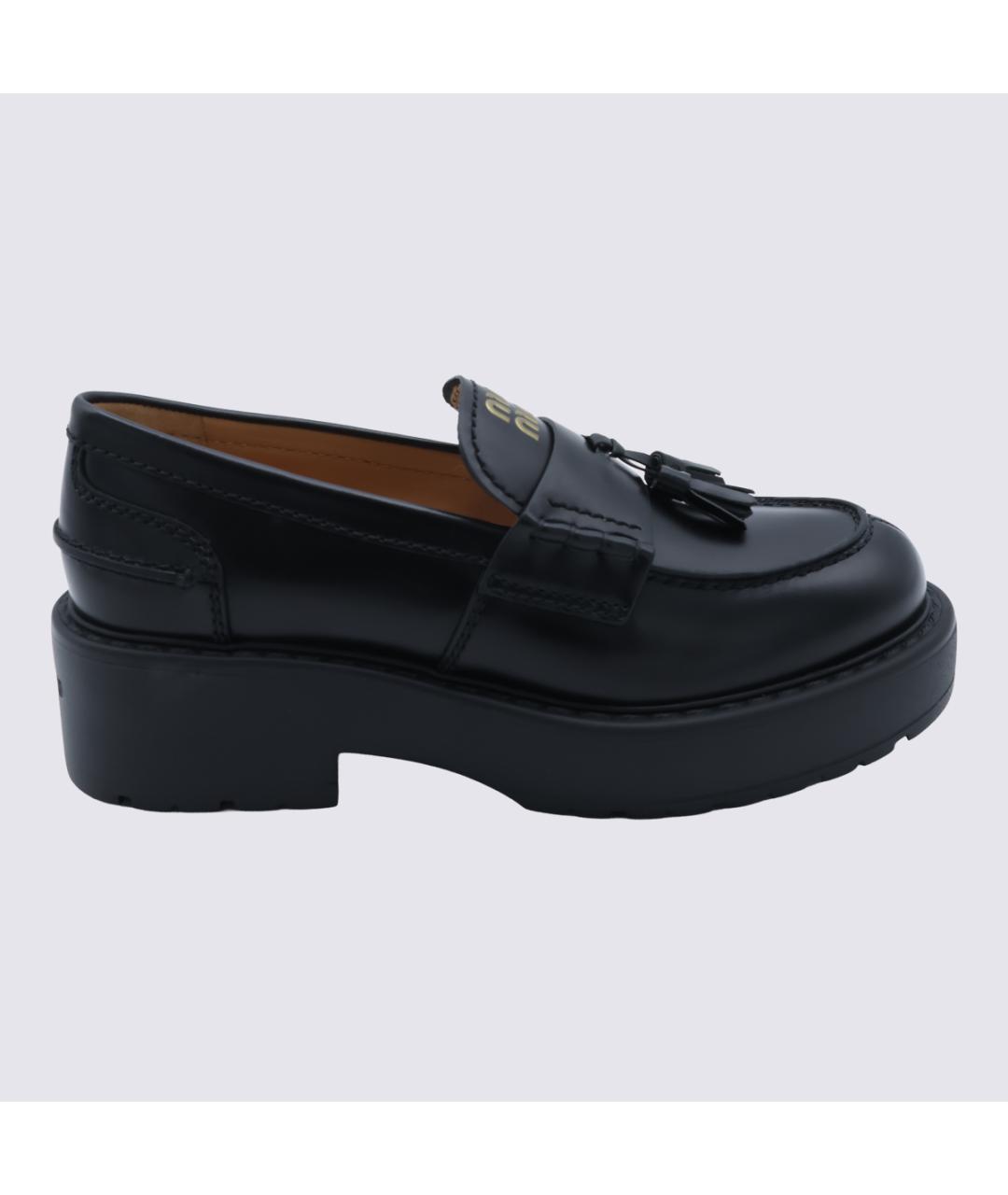 MIU MIU Черные кожаные лоферы, фото 2