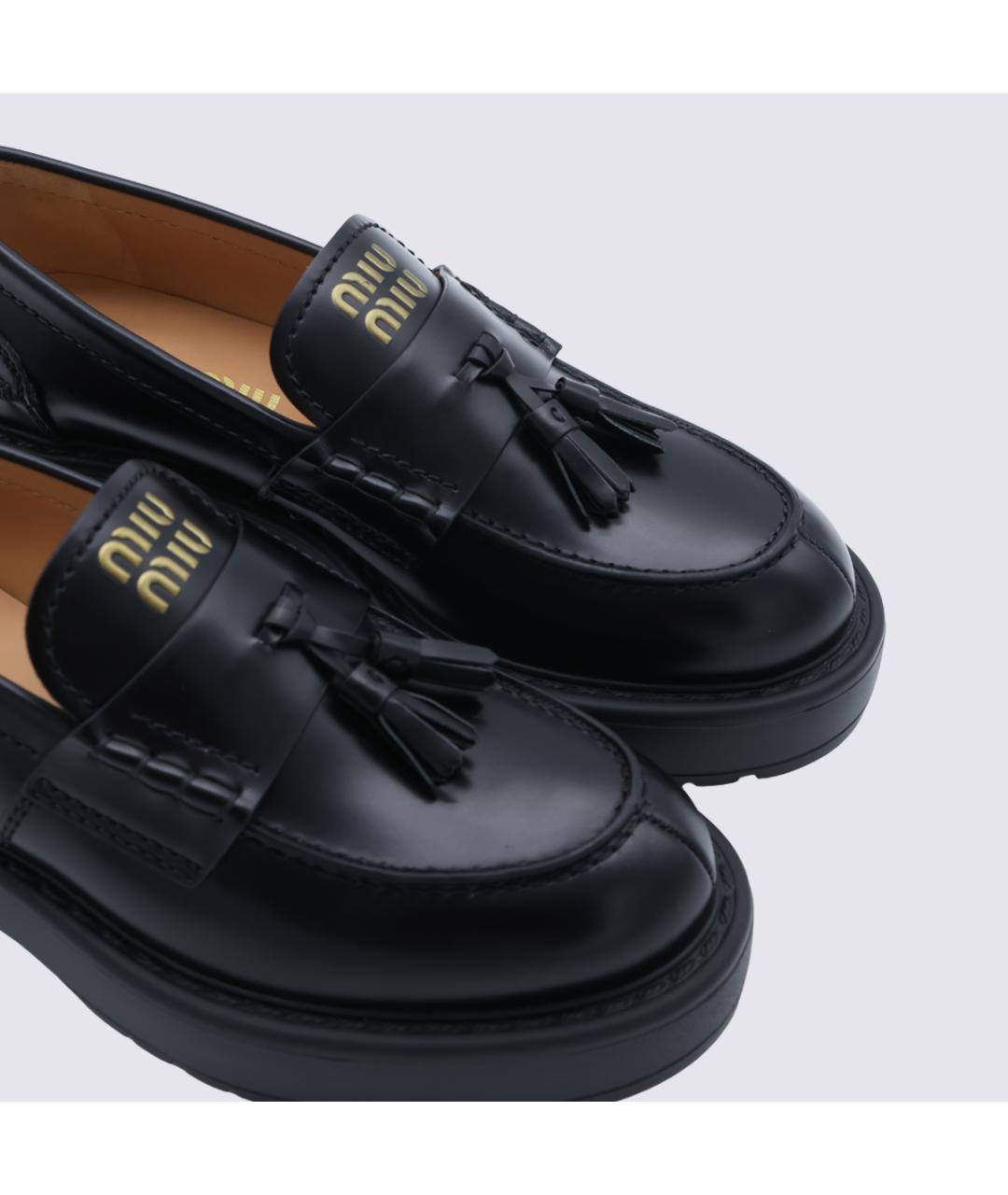 MIU MIU Черные кожаные лоферы, фото 8