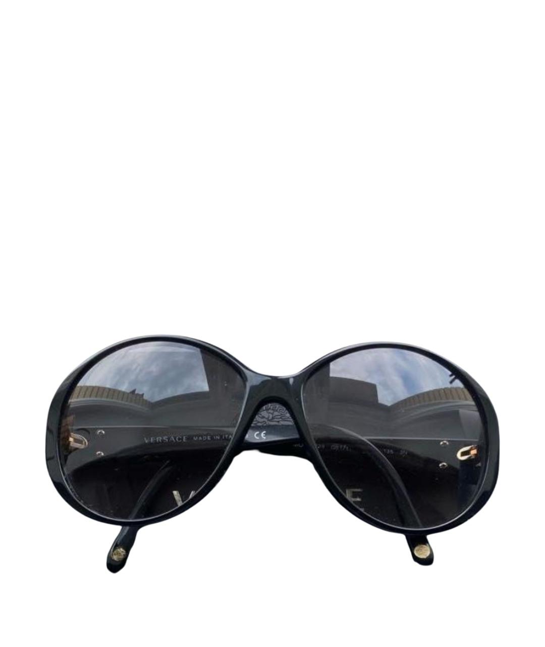VERSACE Черные пластиковые солнцезащитные очки, фото 1