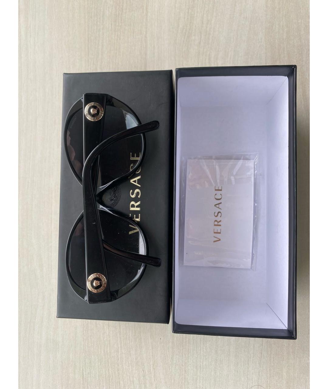 VERSACE Черные пластиковые солнцезащитные очки, фото 4