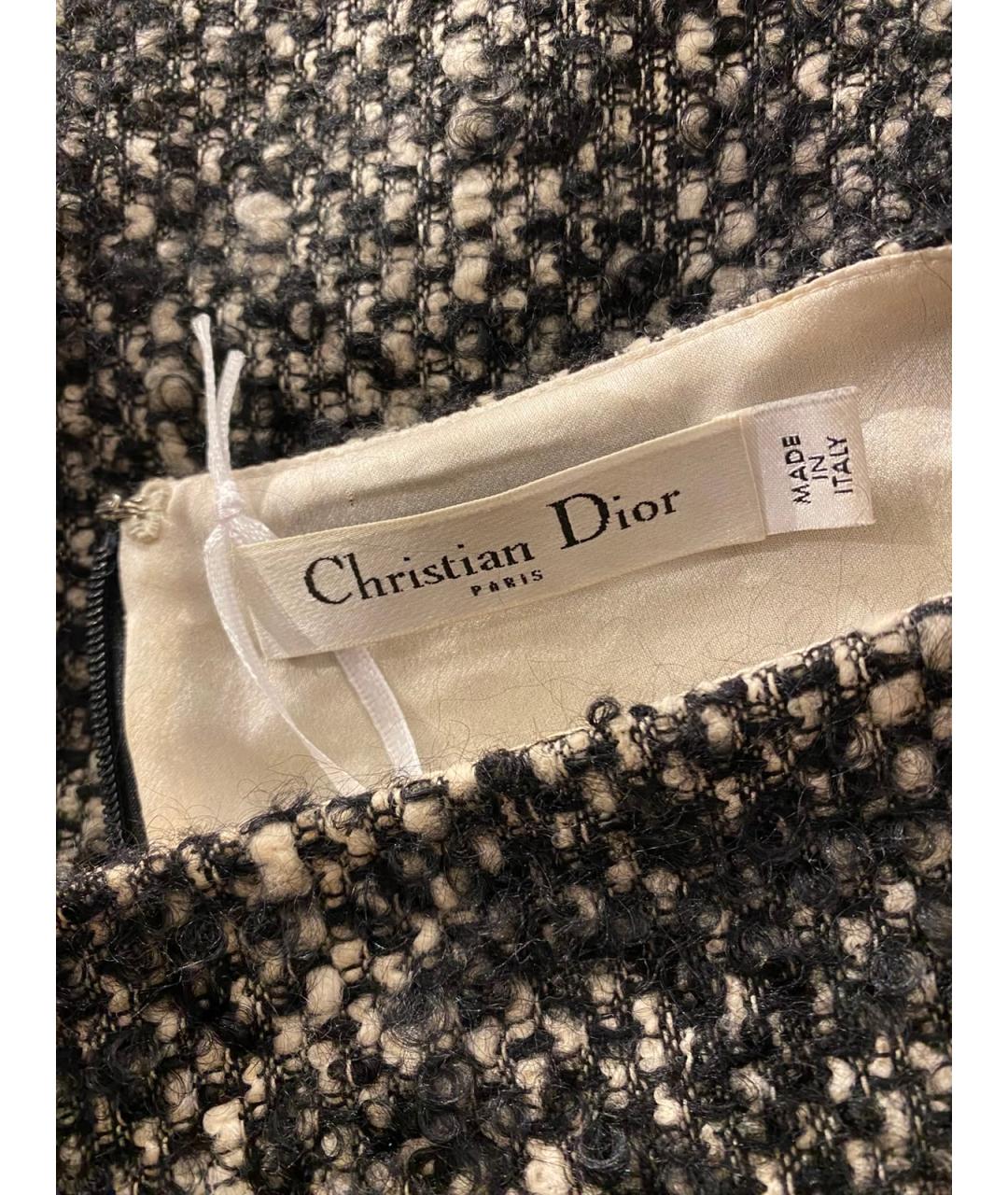 CHRISTIAN DIOR Серый шерстяной костюм с юбками, фото 4