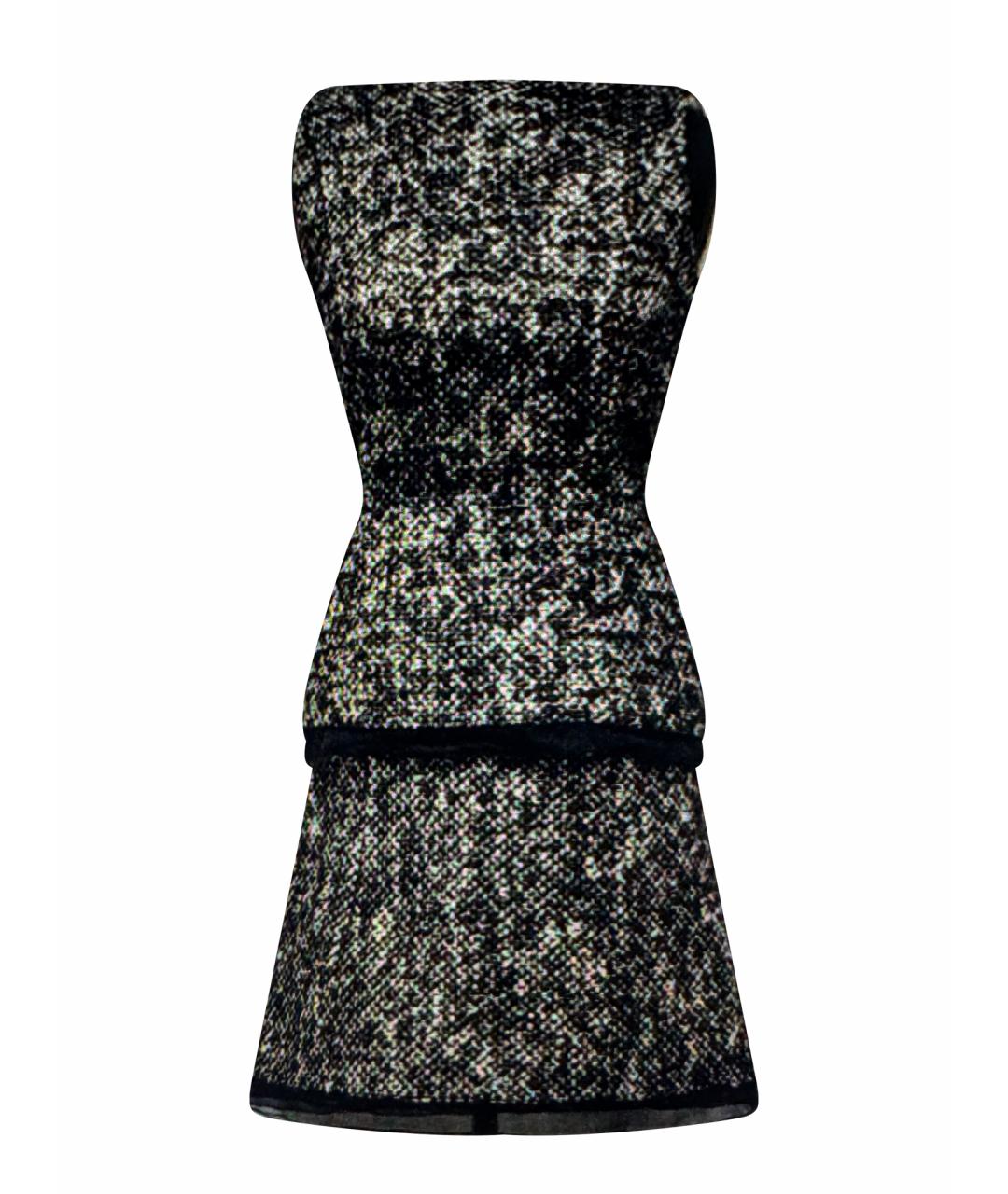 CHRISTIAN DIOR Серый шерстяной костюм с юбками, фото 1