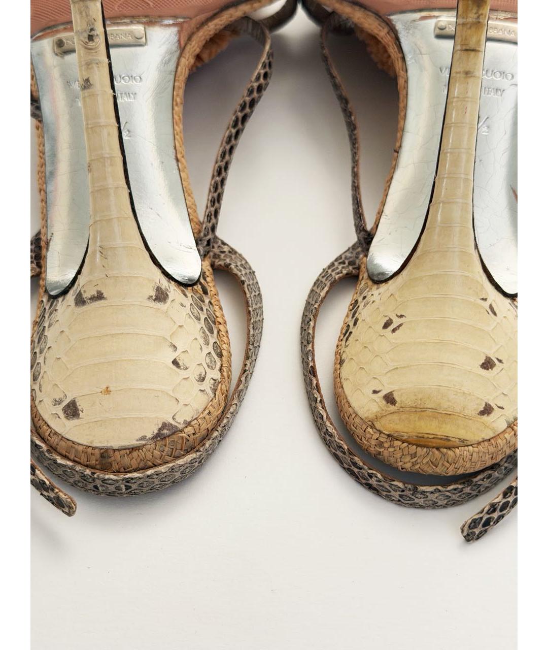 DOLCE&GABBANA Мульти кожаные босоножки, фото 4