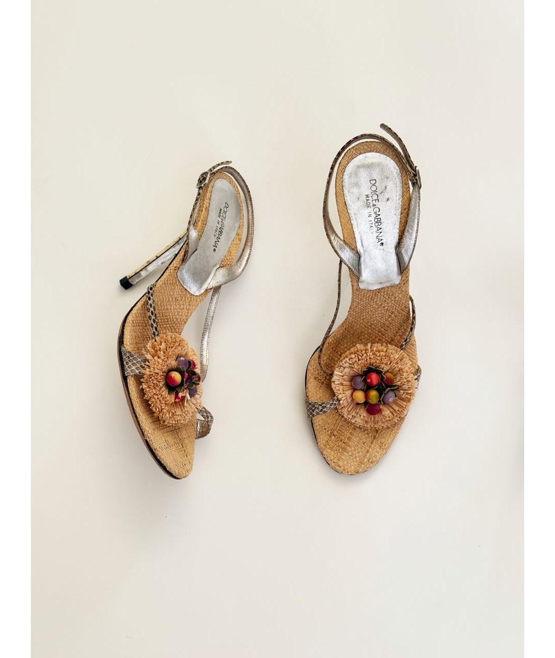 DOLCE&GABBANA Мульти кожаные босоножки, фото 8