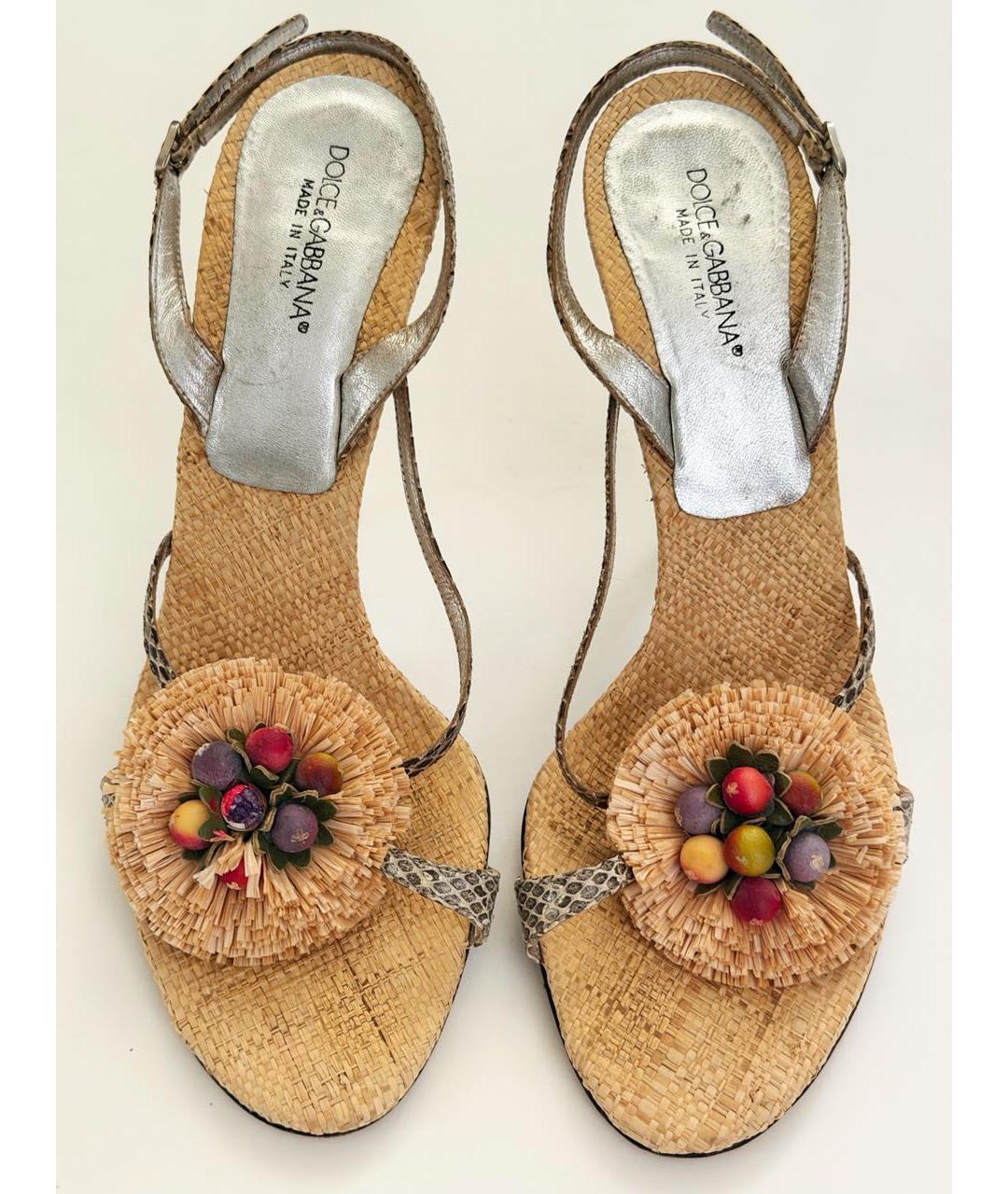 DOLCE&GABBANA Мульти кожаные босоножки, фото 7