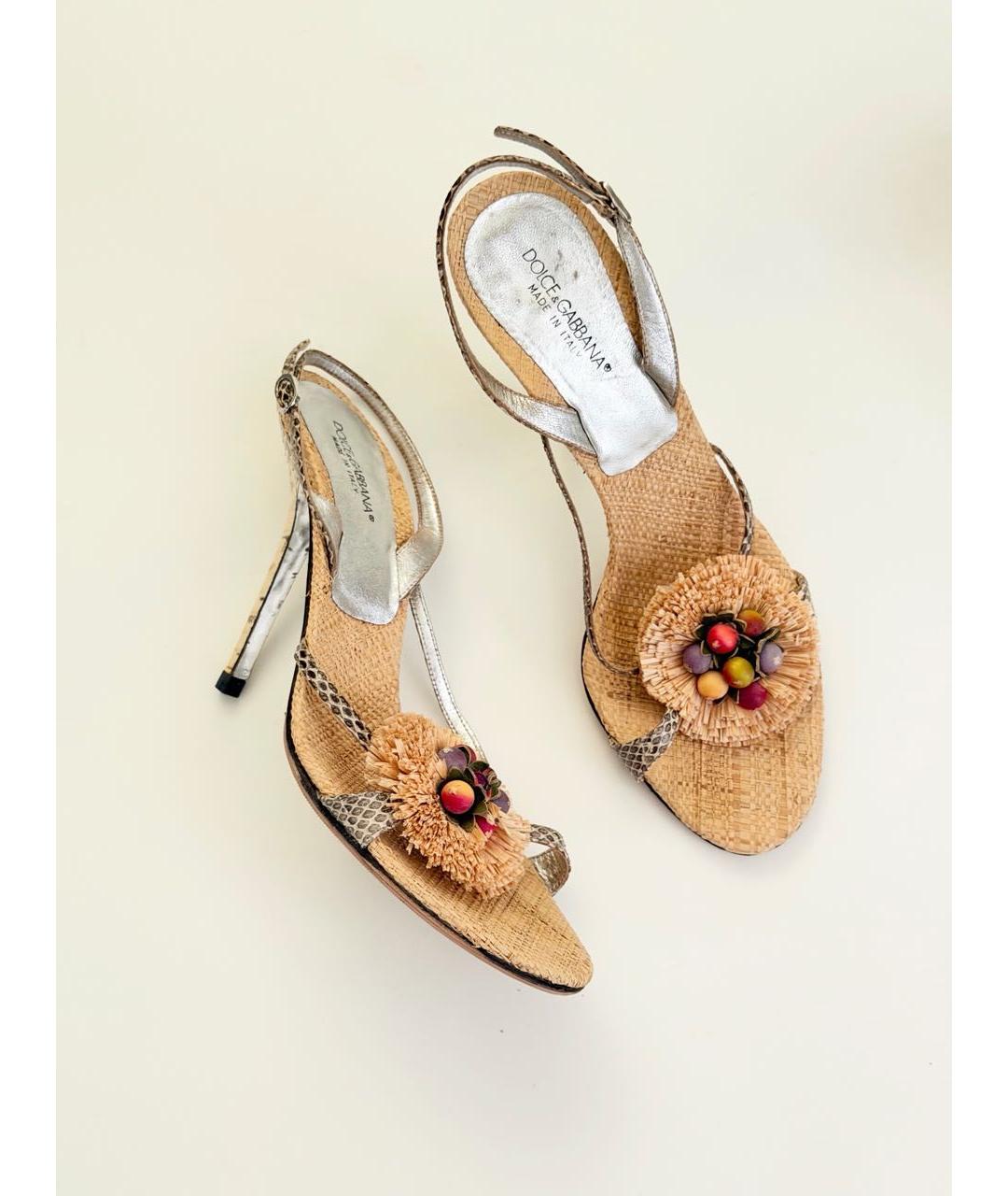 DOLCE&GABBANA Мульти кожаные босоножки, фото 9