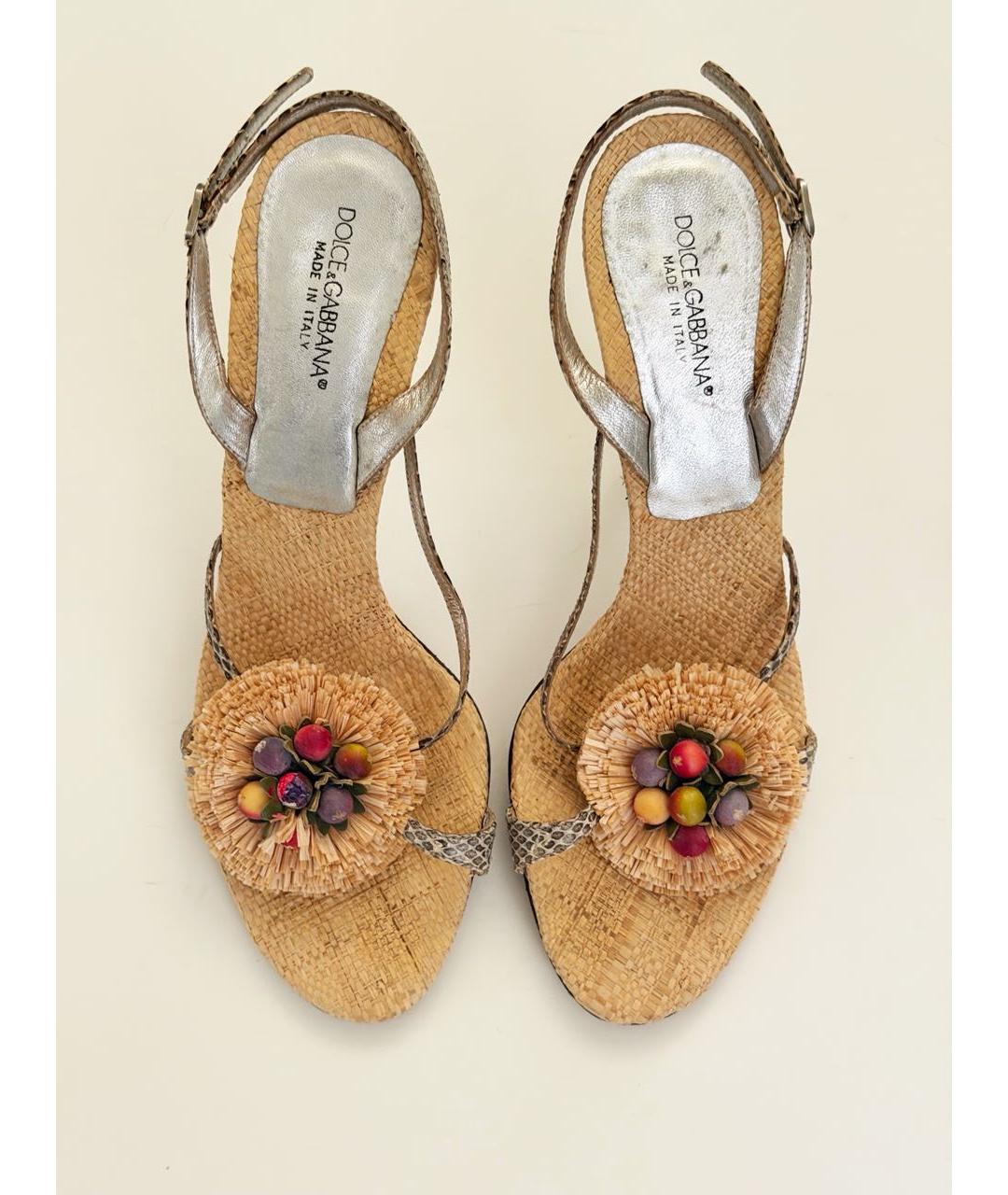 DOLCE&GABBANA Мульти кожаные босоножки, фото 2