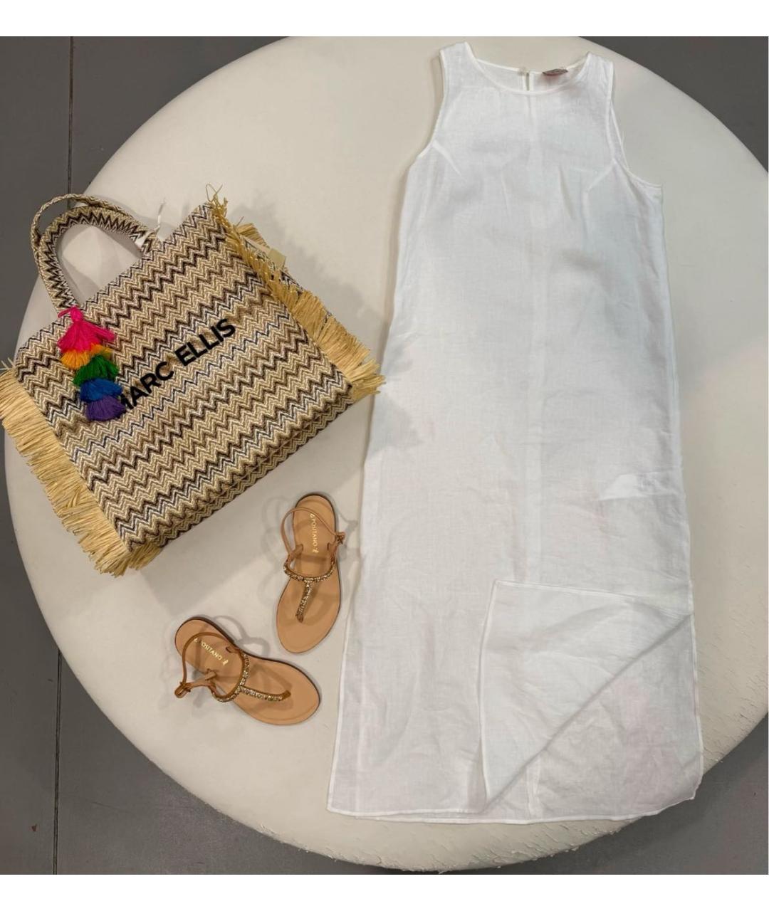 'S MAX MARA Белое льняное повседневное платье, фото 2