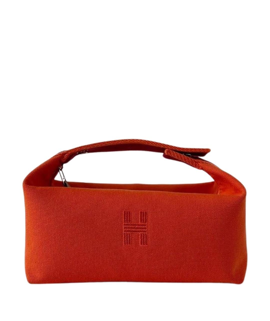 HERMES Оранжевая хлопковая косметичка, фото 1