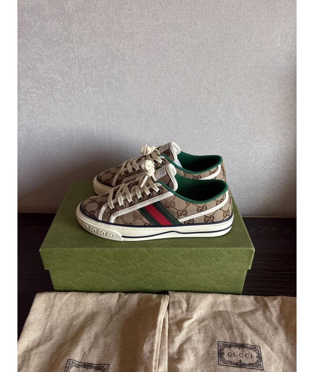 GUCCI Коричневые кеды, фото 5
