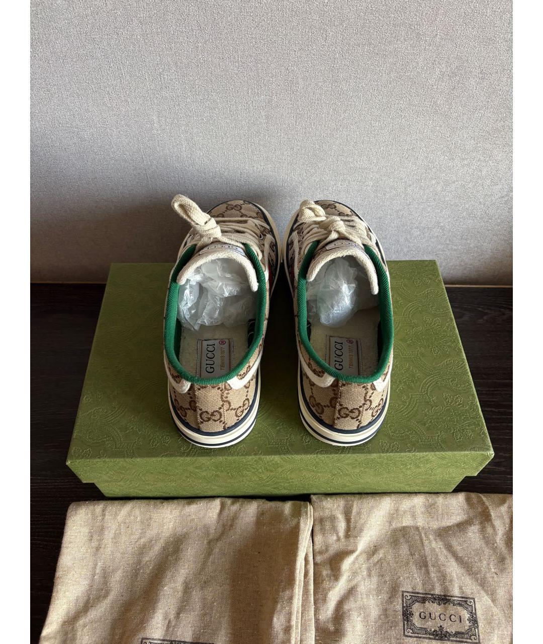 GUCCI Коричневые кеды, фото 4