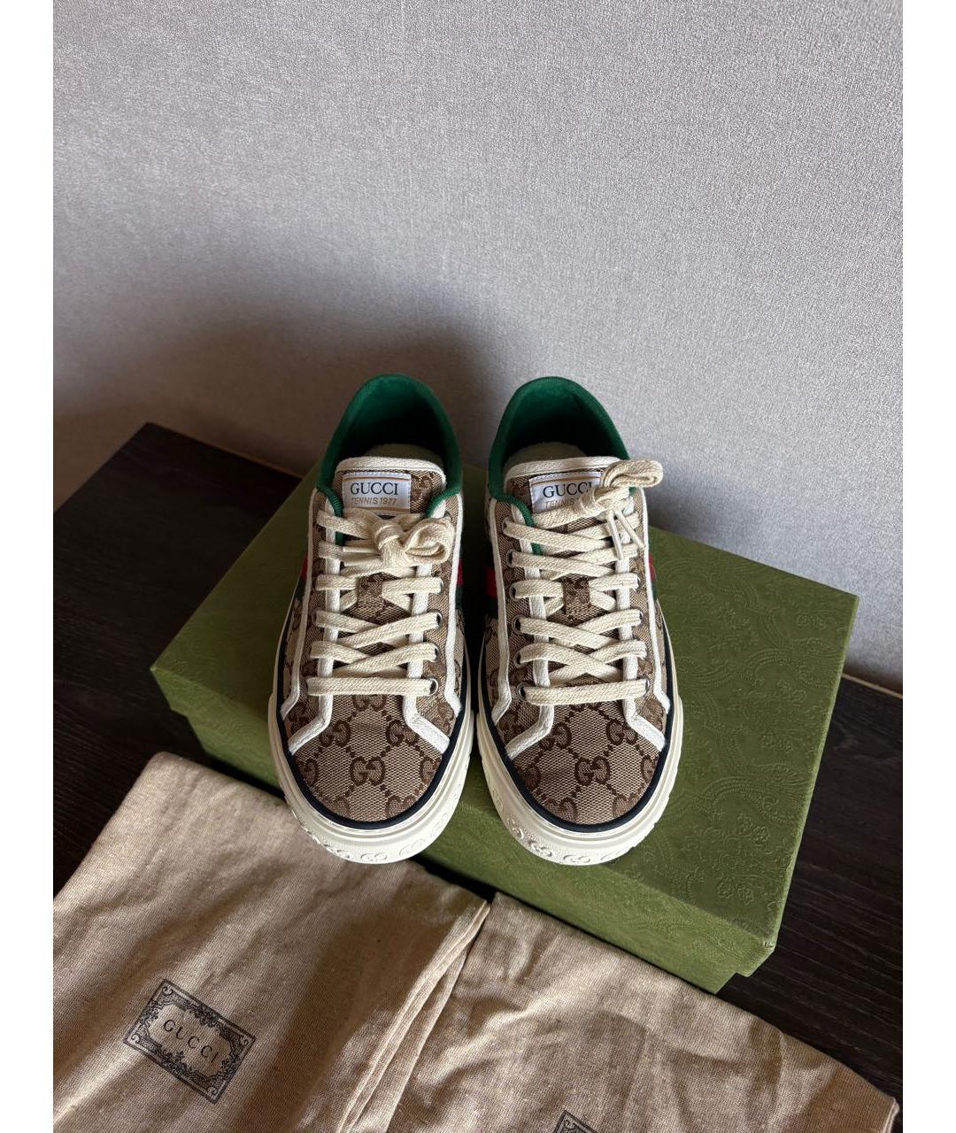 GUCCI Коричневые кеды, фото 2