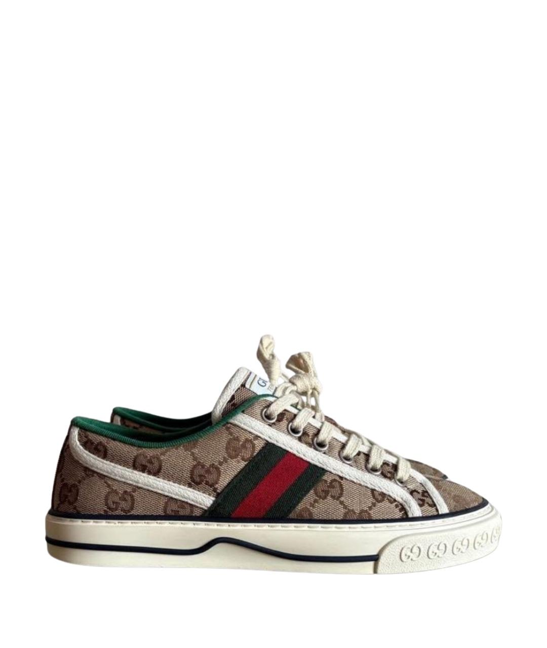 GUCCI Коричневые кеды, фото 1