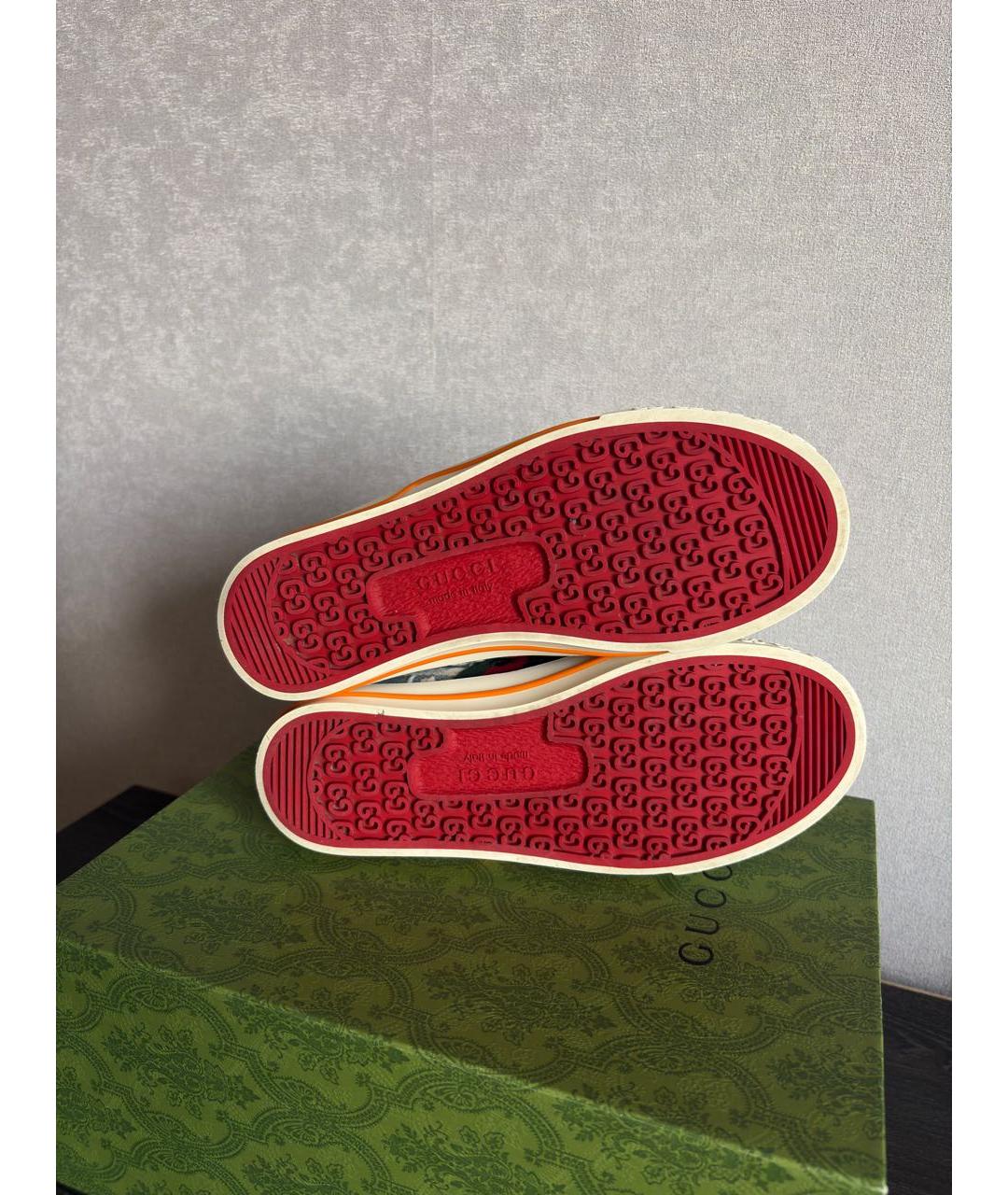 GUCCI Голубые текстильные кеды, фото 7