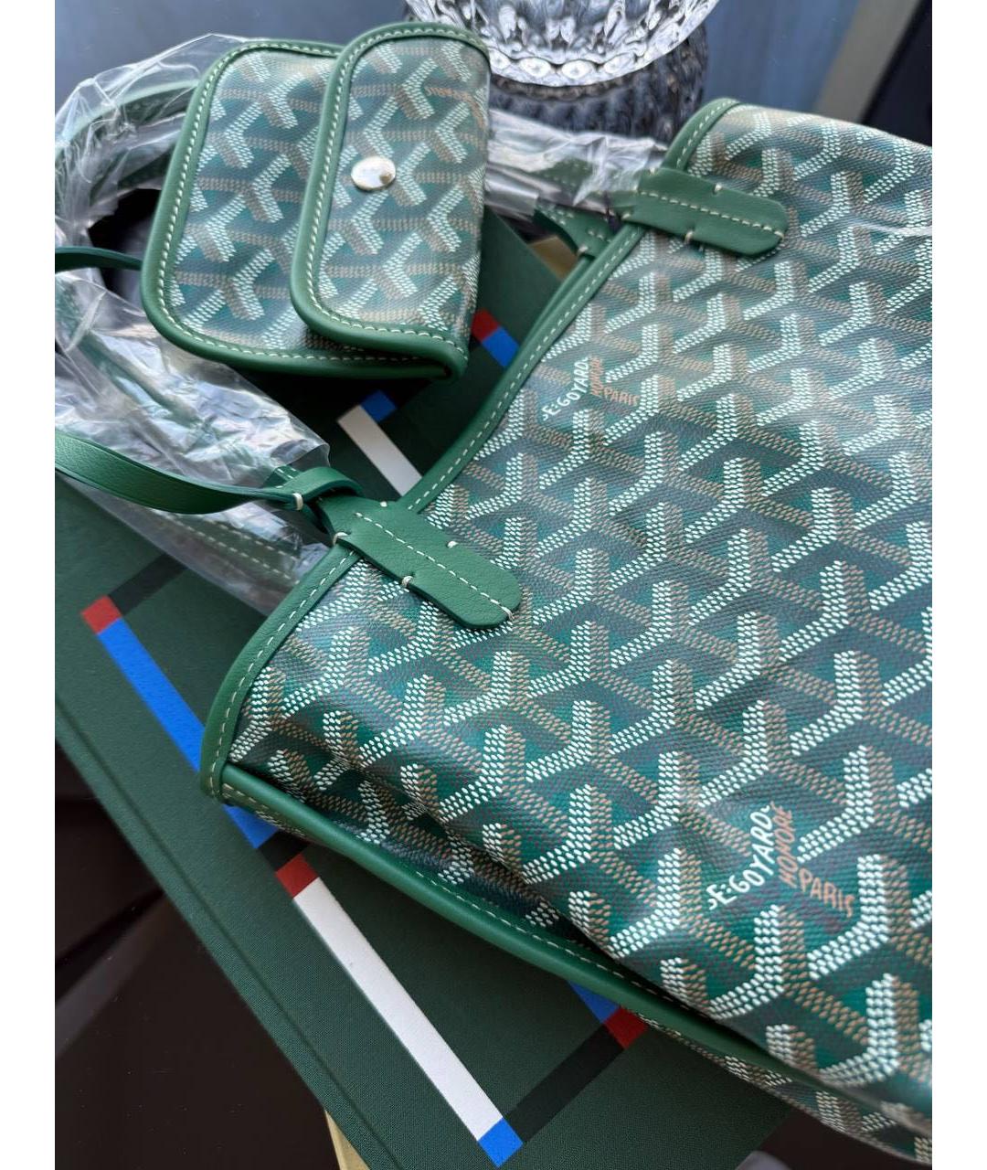 GOYARD Зеленая сумка тоут, фото 8