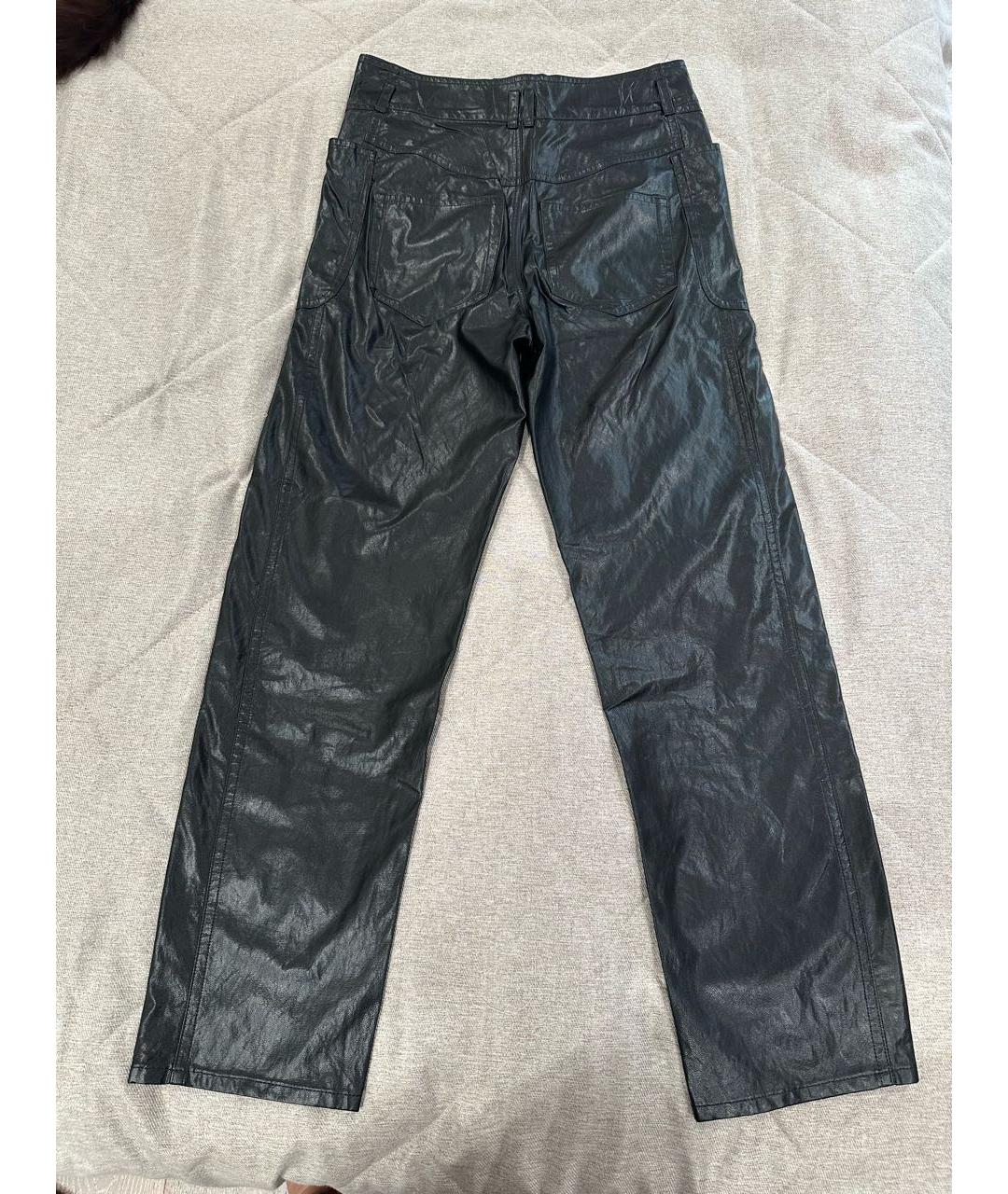 ISABEL MARANT Черные полиуретановые прямые брюки, фото 2