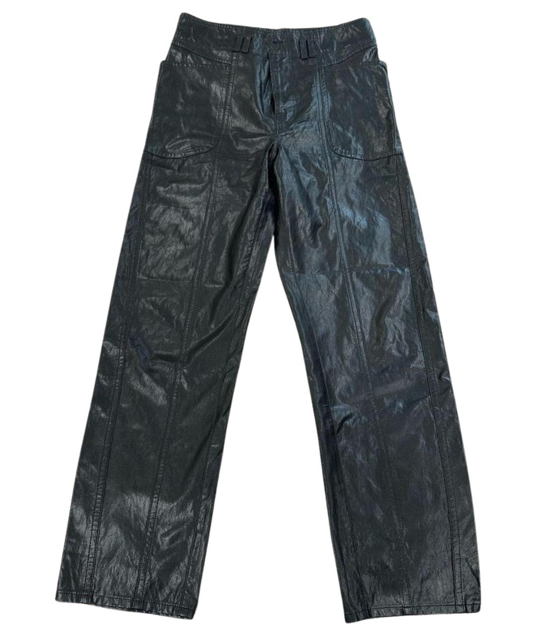 ISABEL MARANT Черные полиуретановые прямые брюки, фото 1