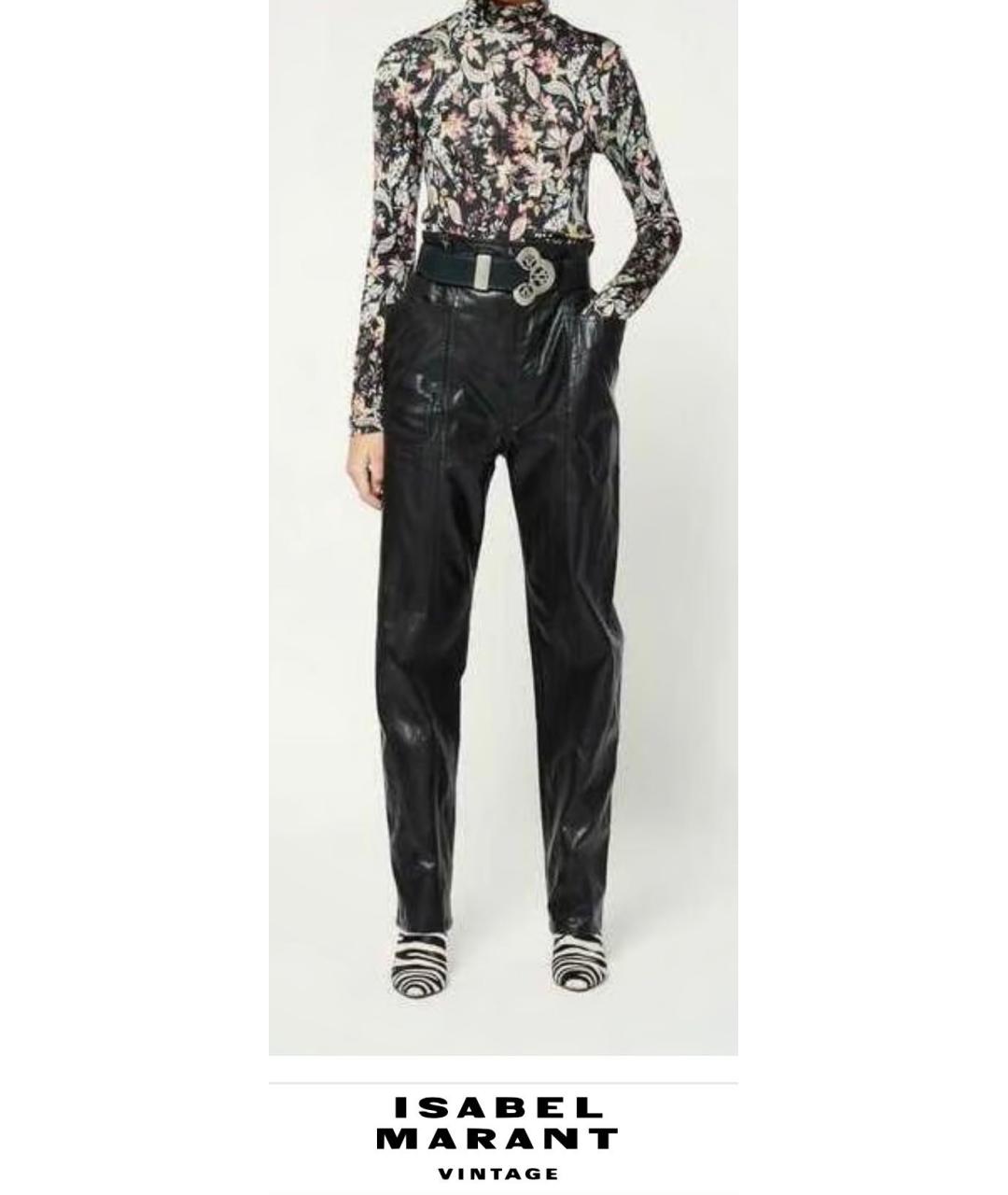 ISABEL MARANT Черные полиуретановые прямые брюки, фото 5