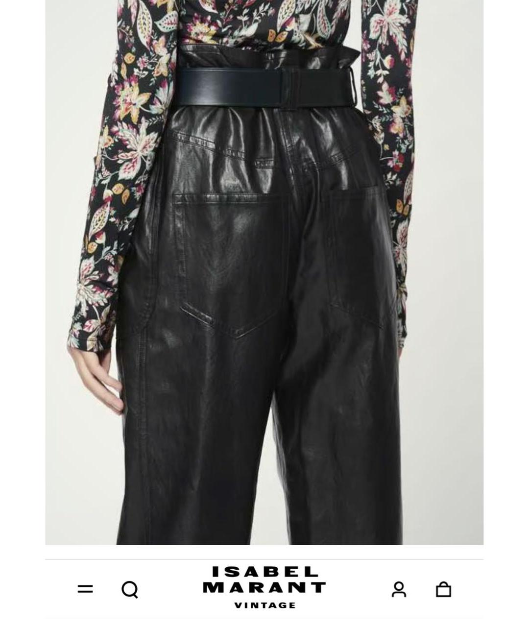 ISABEL MARANT Черные полиуретановые прямые брюки, фото 7