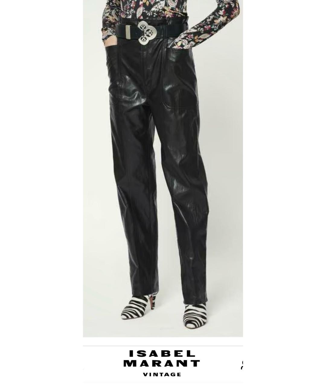 ISABEL MARANT Черные полиуретановые прямые брюки, фото 6