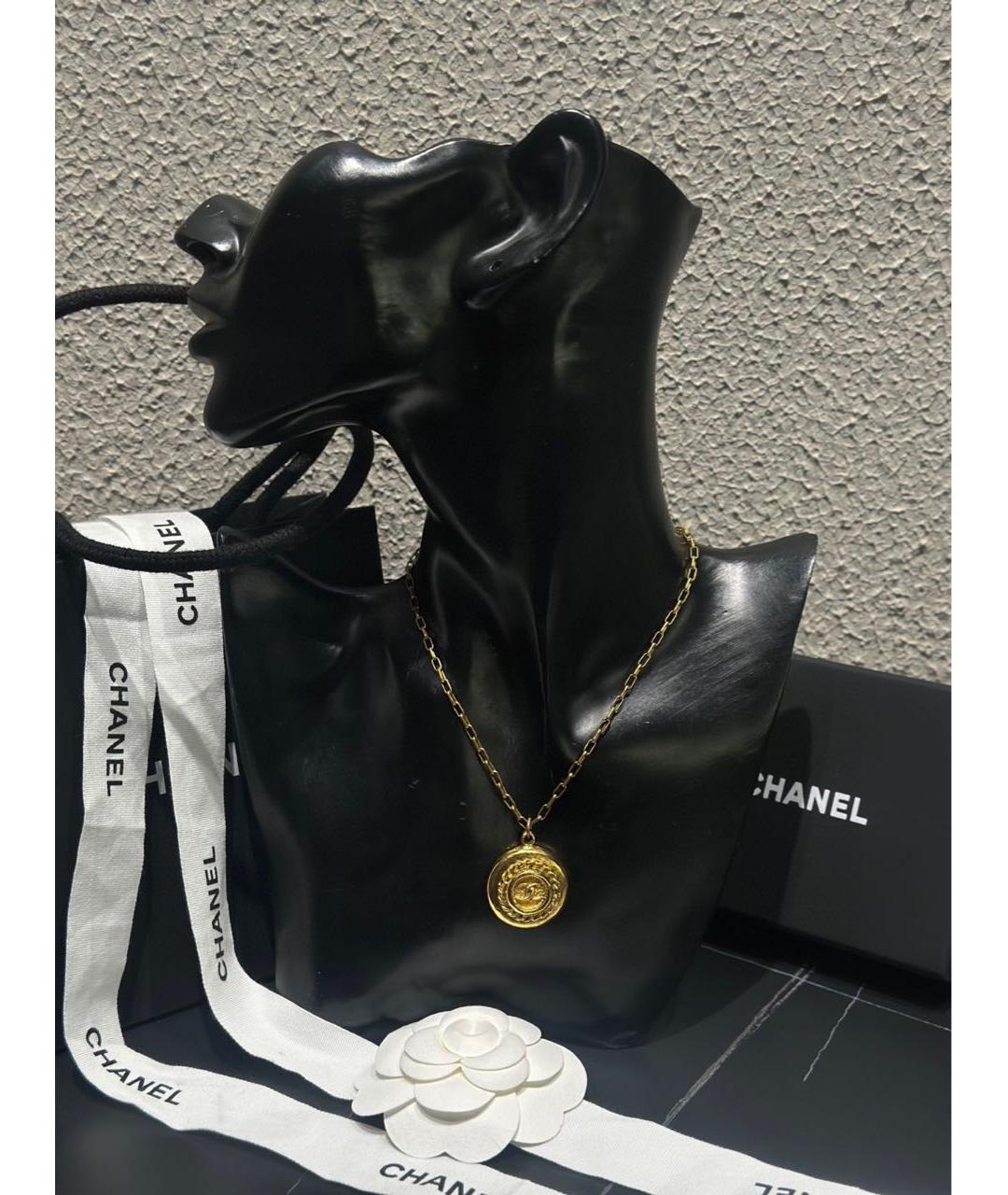 CHANEL Золотая металлическая подвеска, фото 5