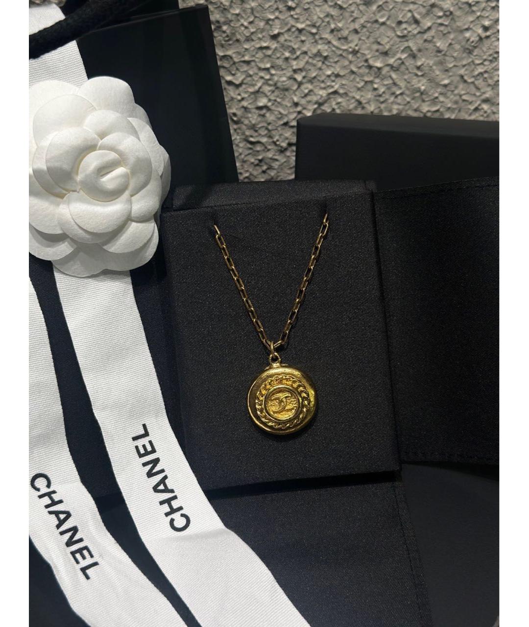 CHANEL Золотая металлическая подвеска, фото 7