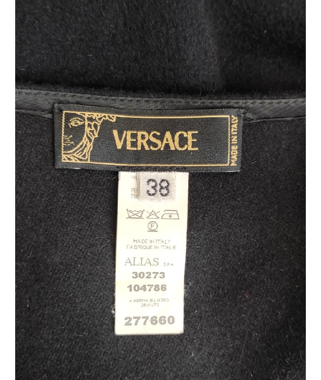 VERSACE Черная шерстяная юбка мини, фото 4
