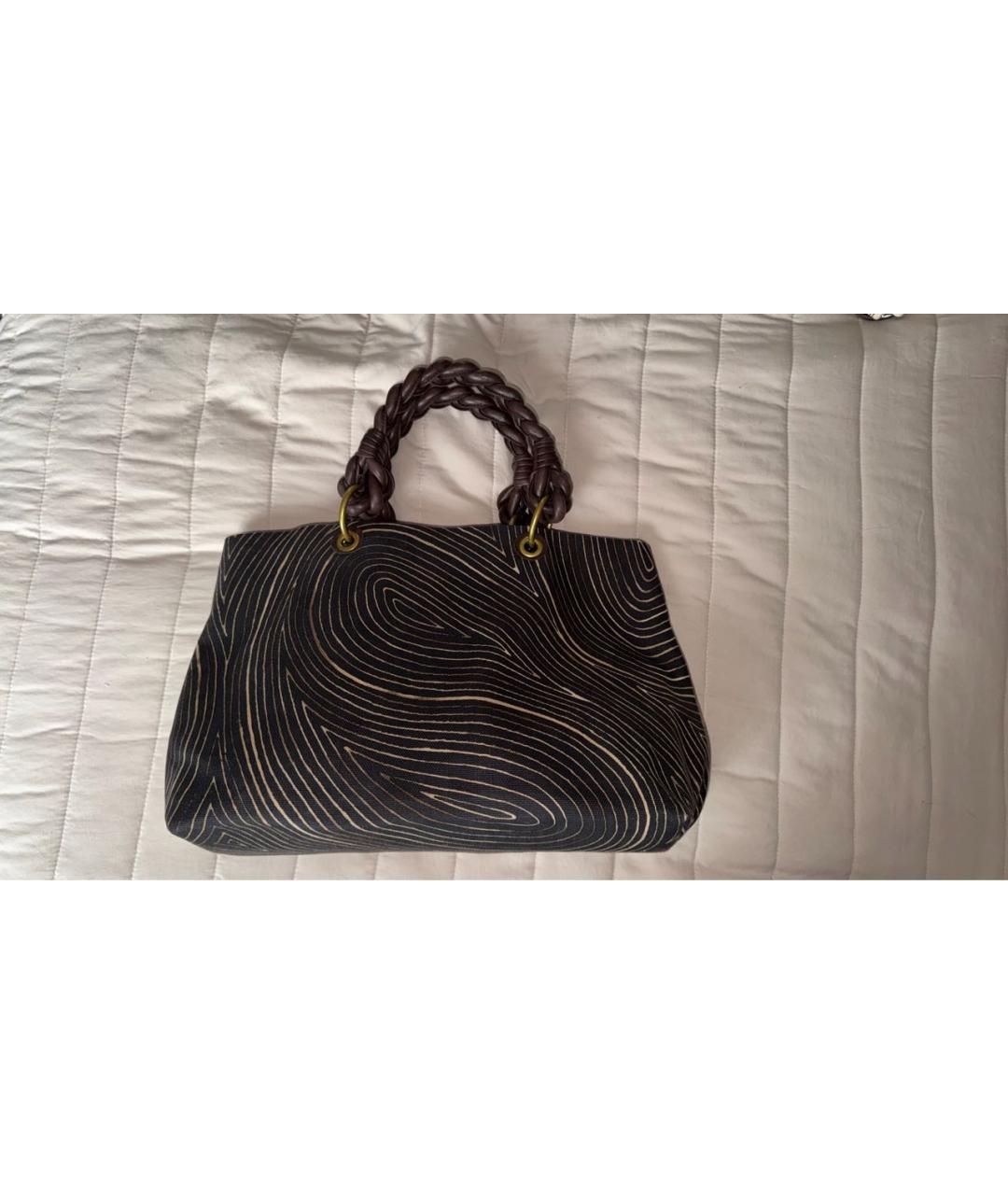 BOTTEGA VENETA Коричневая деним пляжная сумка, фото 9