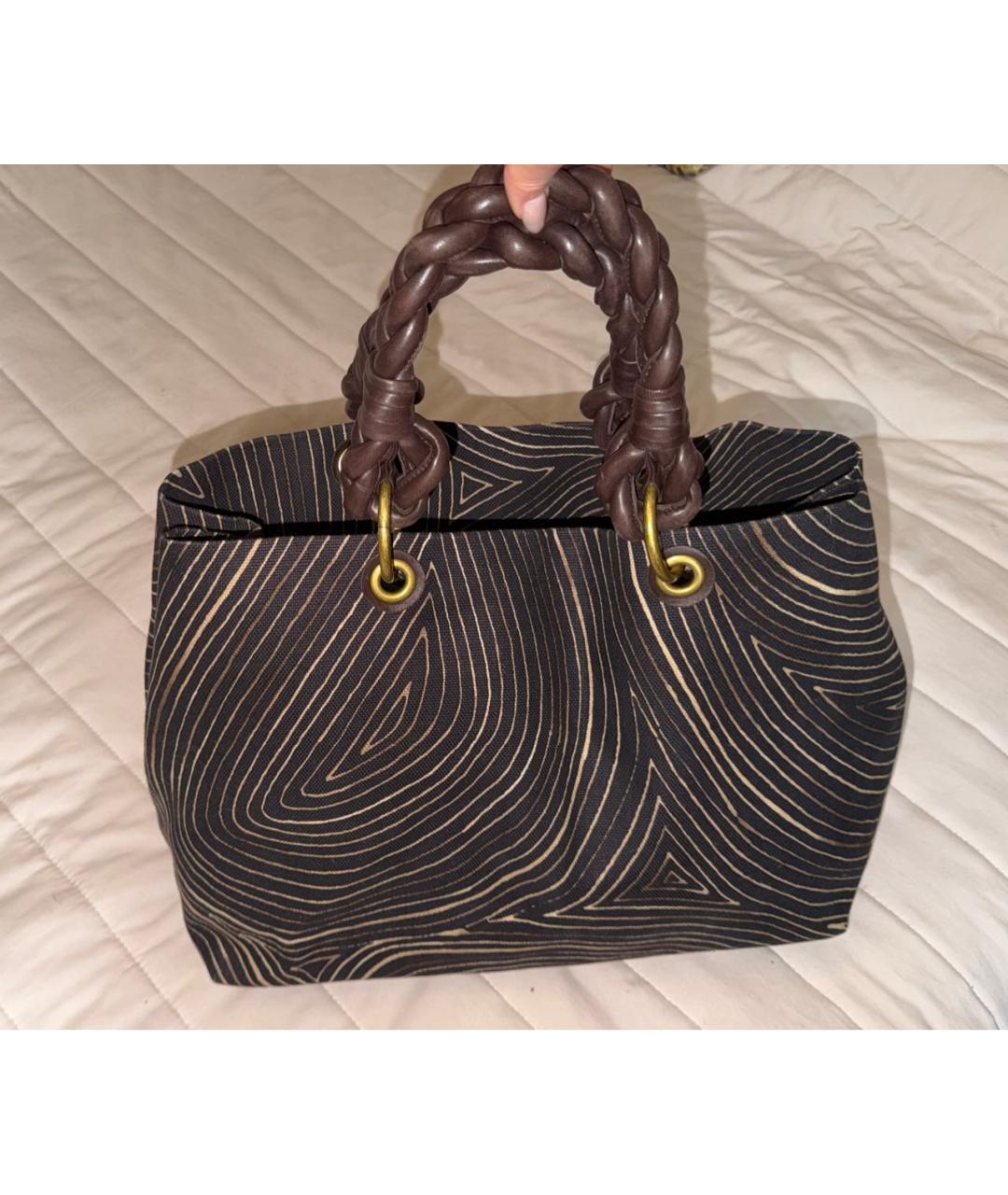 BOTTEGA VENETA Коричневая деним пляжная сумка, фото 3