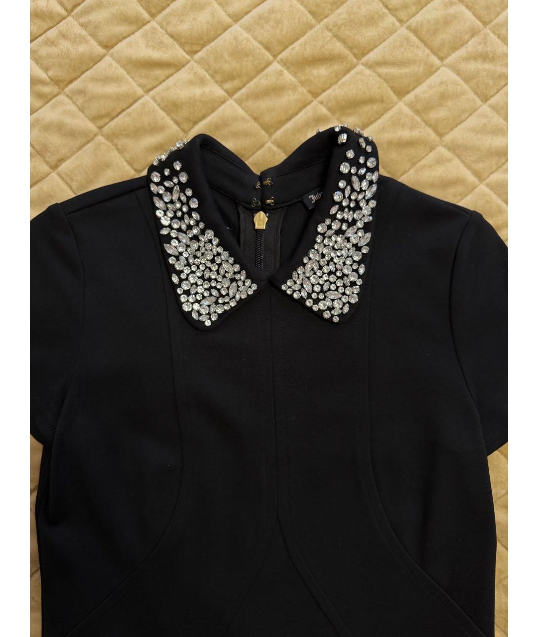 JUICY COUTURE Черное вискозное коктейльное платье, фото 4