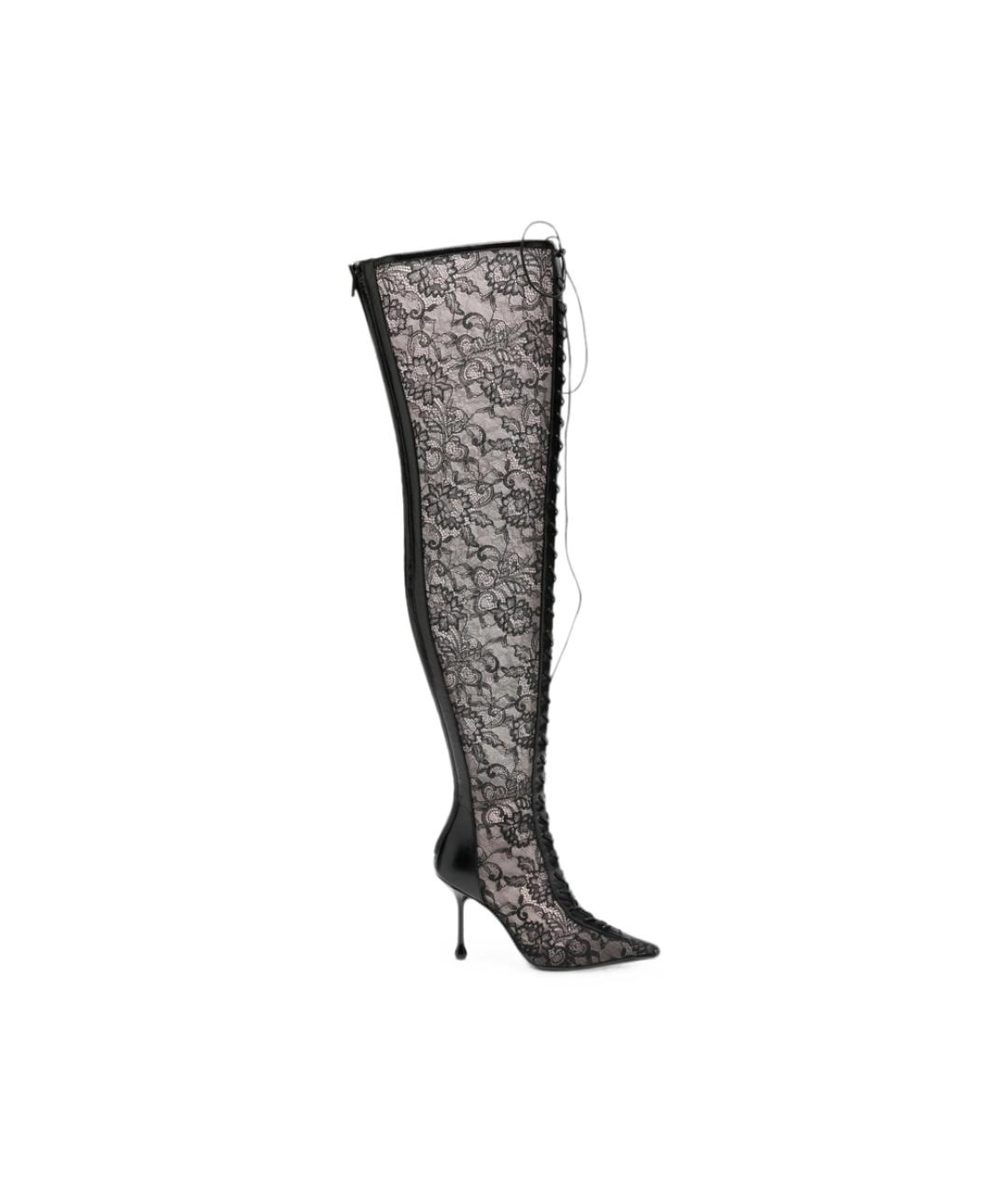 JIMMY CHOO Черные текстильные ботфорты, фото 1