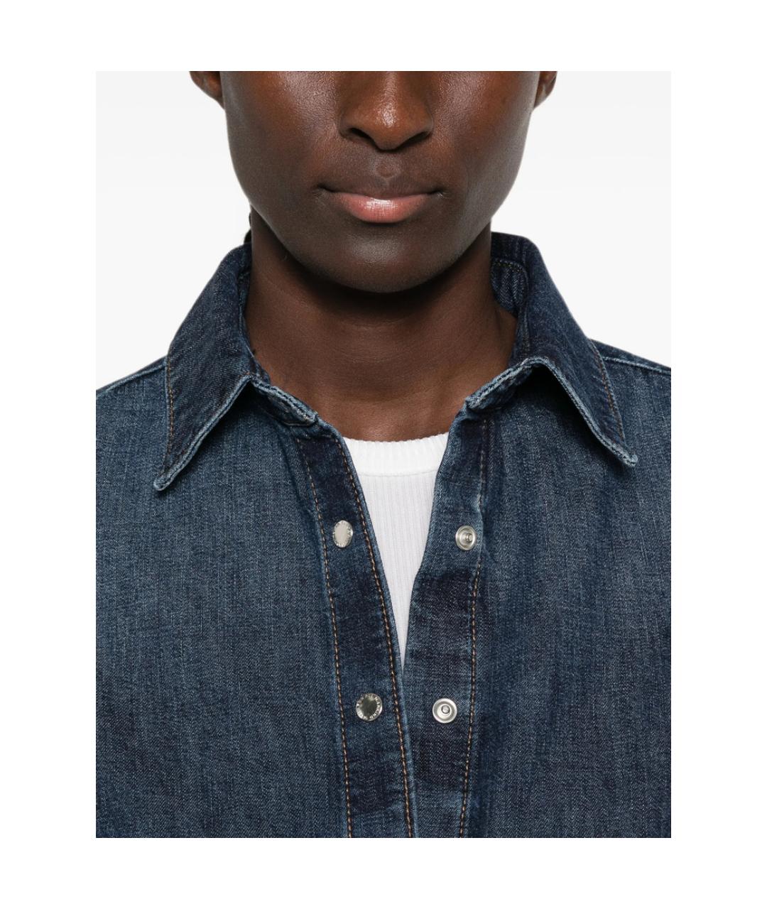 7 FOR ALL MANKIND Синяя хлопковая рубашка, фото 2