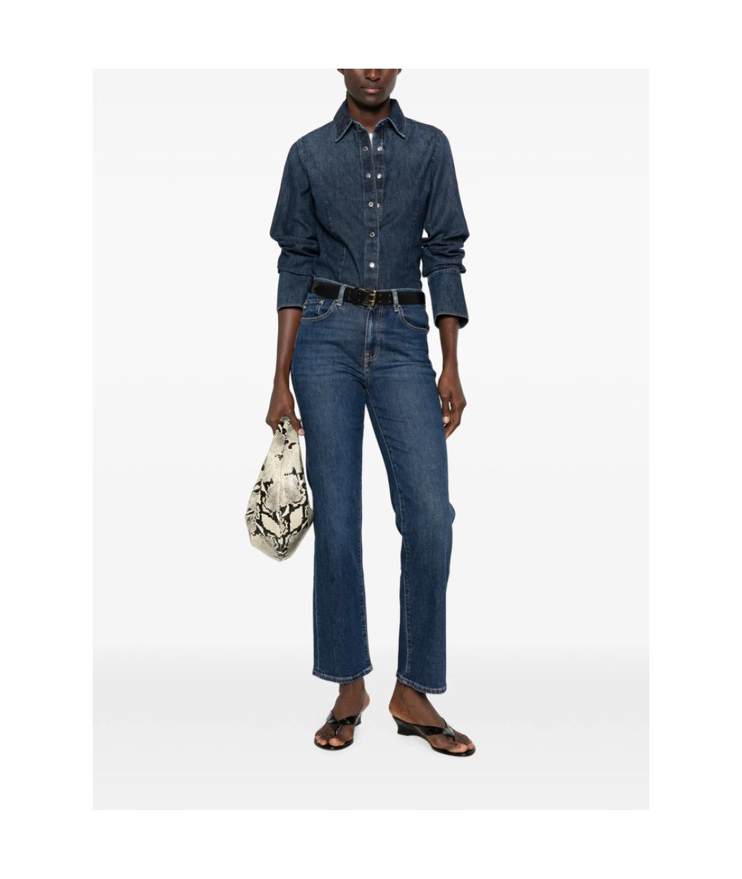 7 FOR ALL MANKIND Синяя хлопковая рубашка, фото 4
