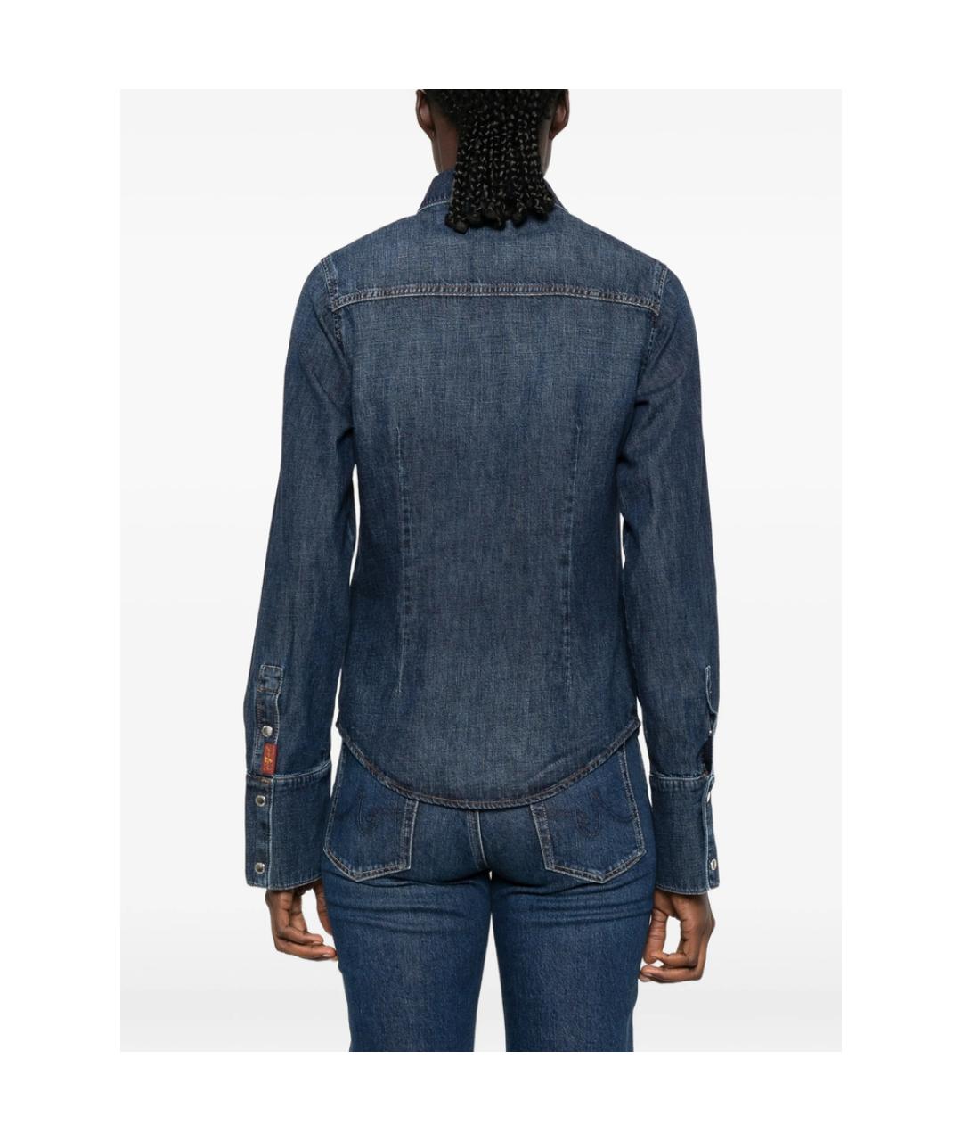 7 FOR ALL MANKIND Синяя хлопковая рубашка, фото 5