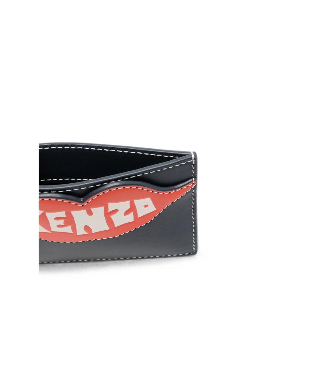 KENZO Черный кожаный кардхолдер, фото 3